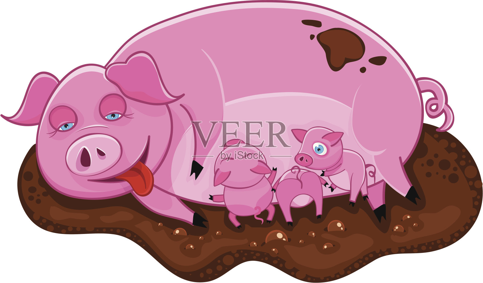 粉红色的小猪。设计元素图片