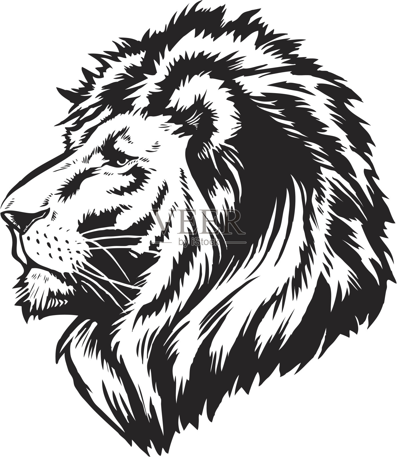 狮子的头插画图片素材