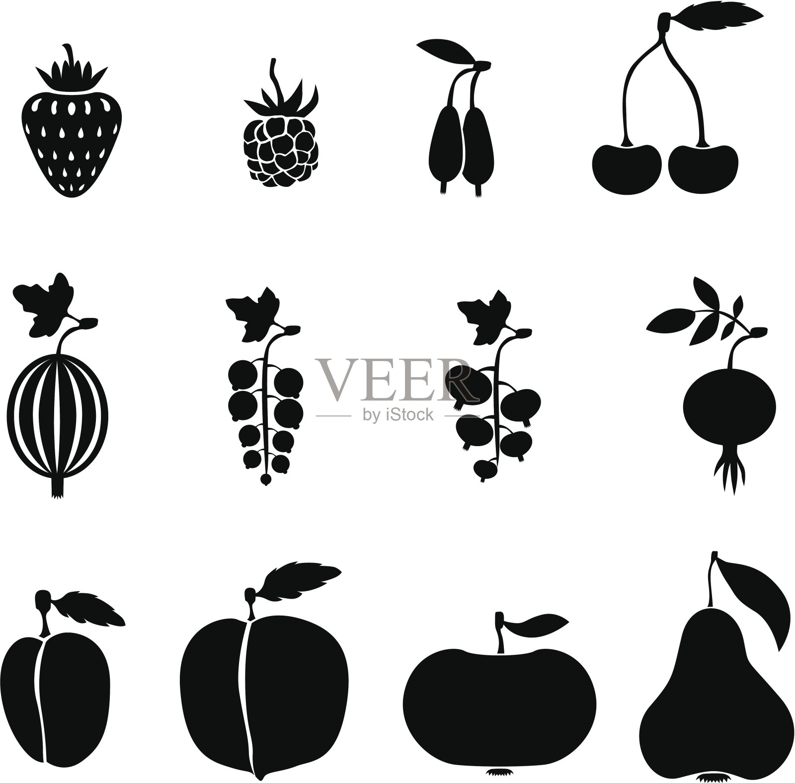 水果和浆果插画图片素材
