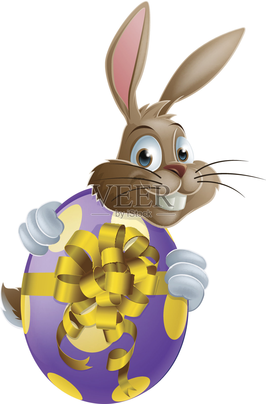 复活节兔子和彩蛋设计元素图片
