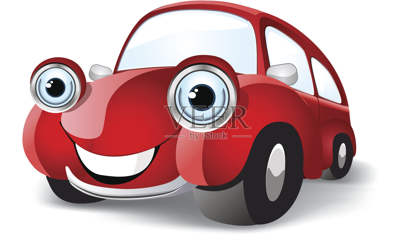 有趣的红色汽车插画图片素材