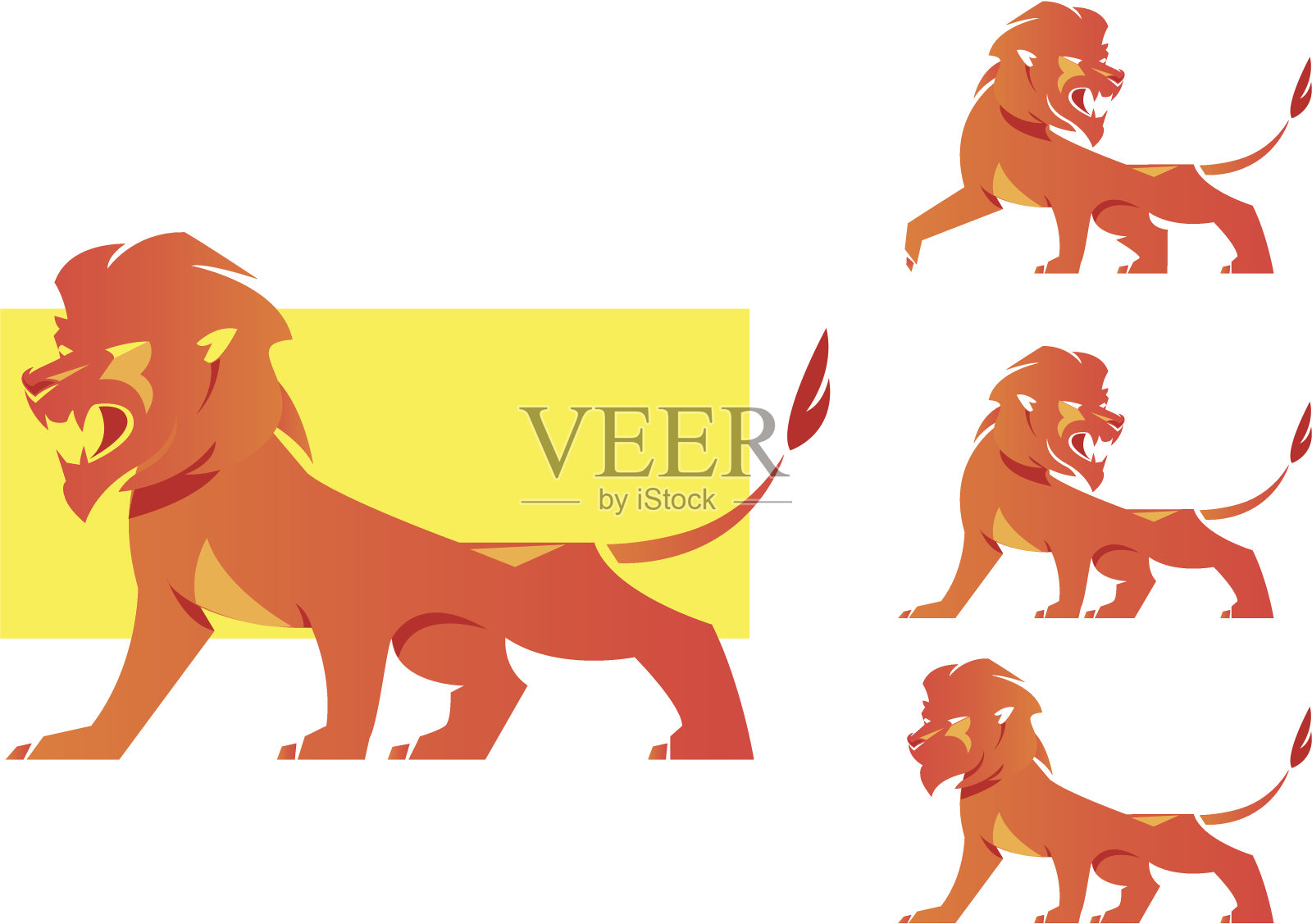 母狮:咆哮的狮子插画图片素材