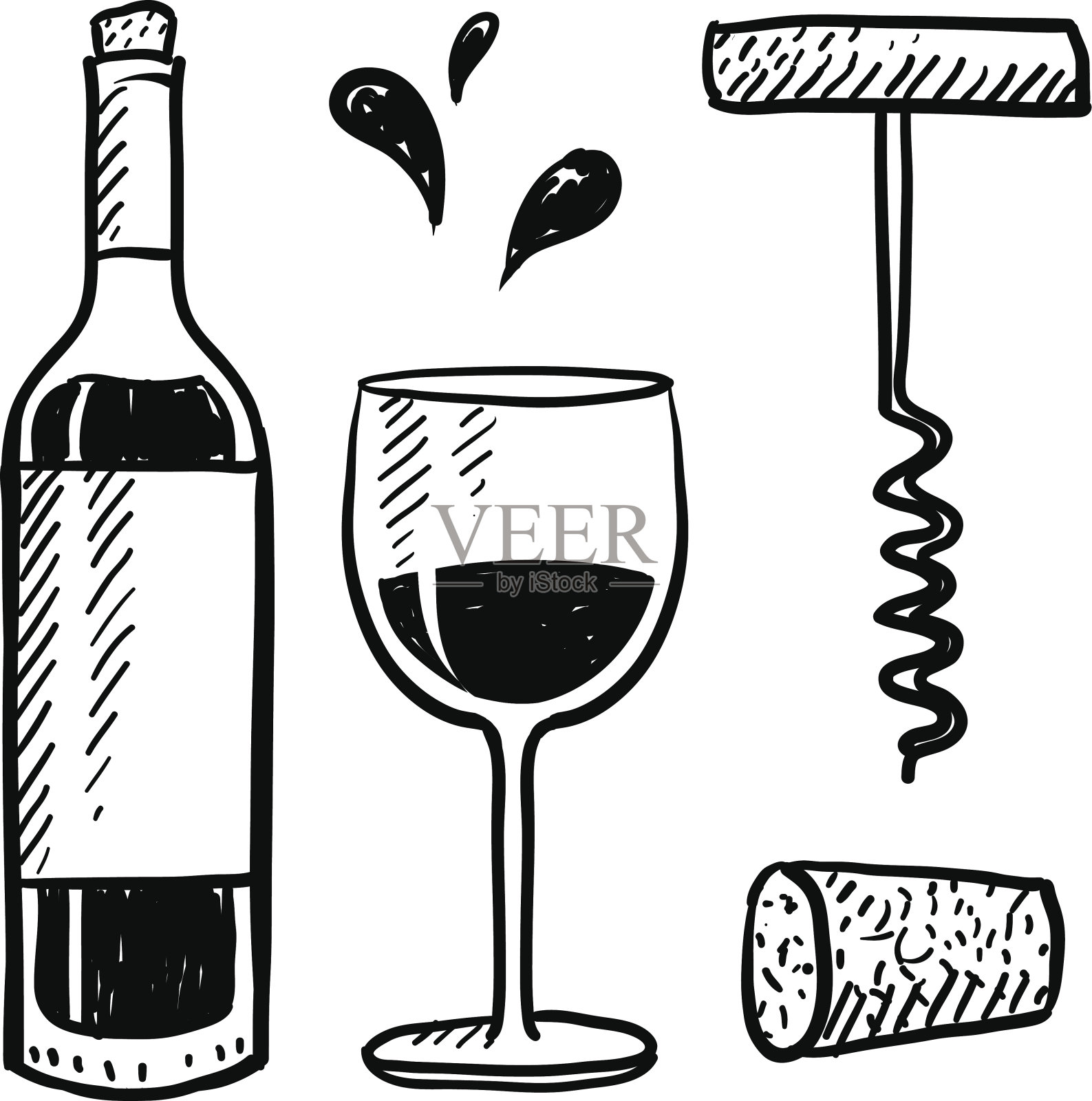 Wine对象向量集插画图片素材