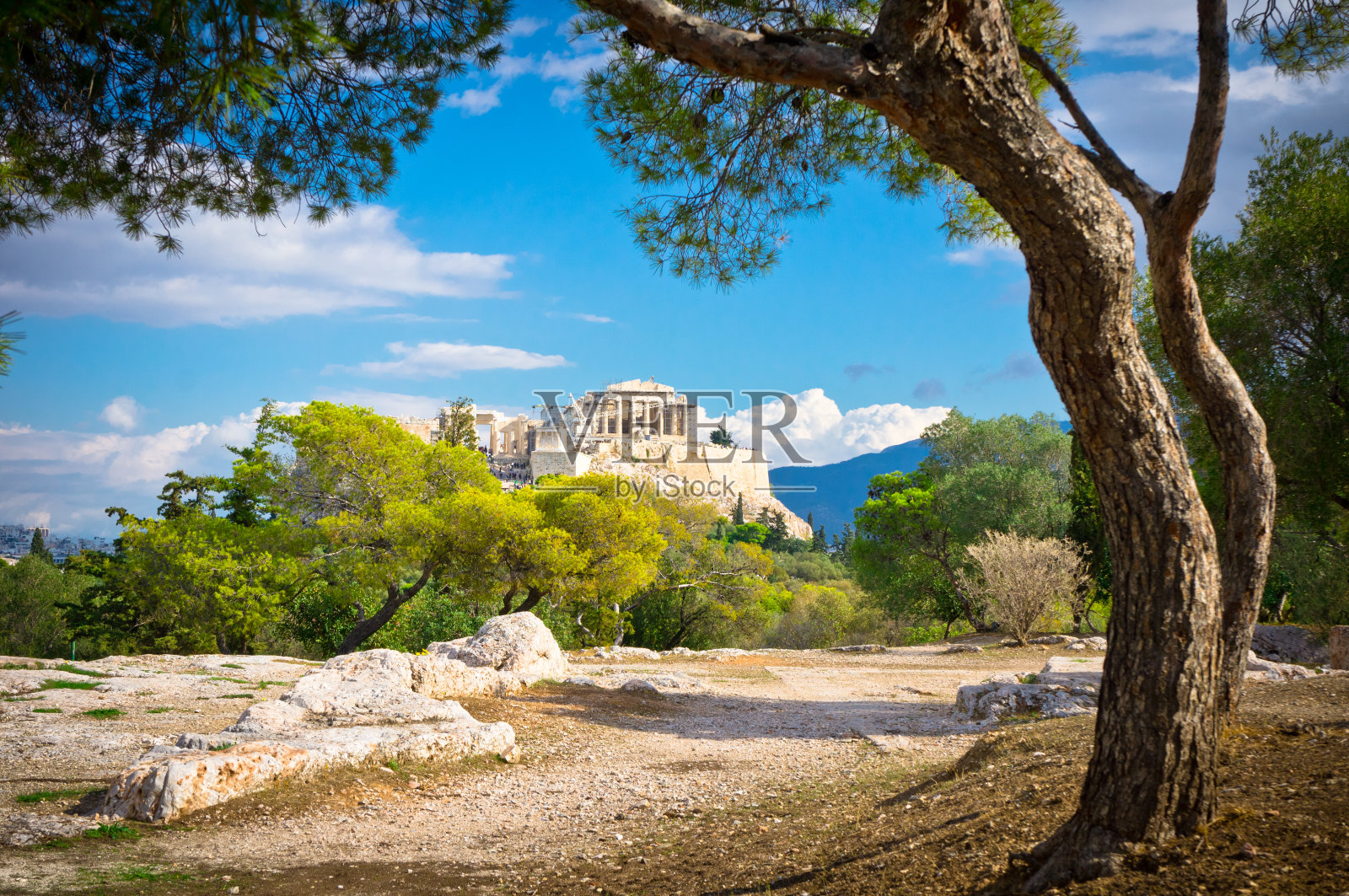 希腊雅典卫城的美丽景色照片摄影图片