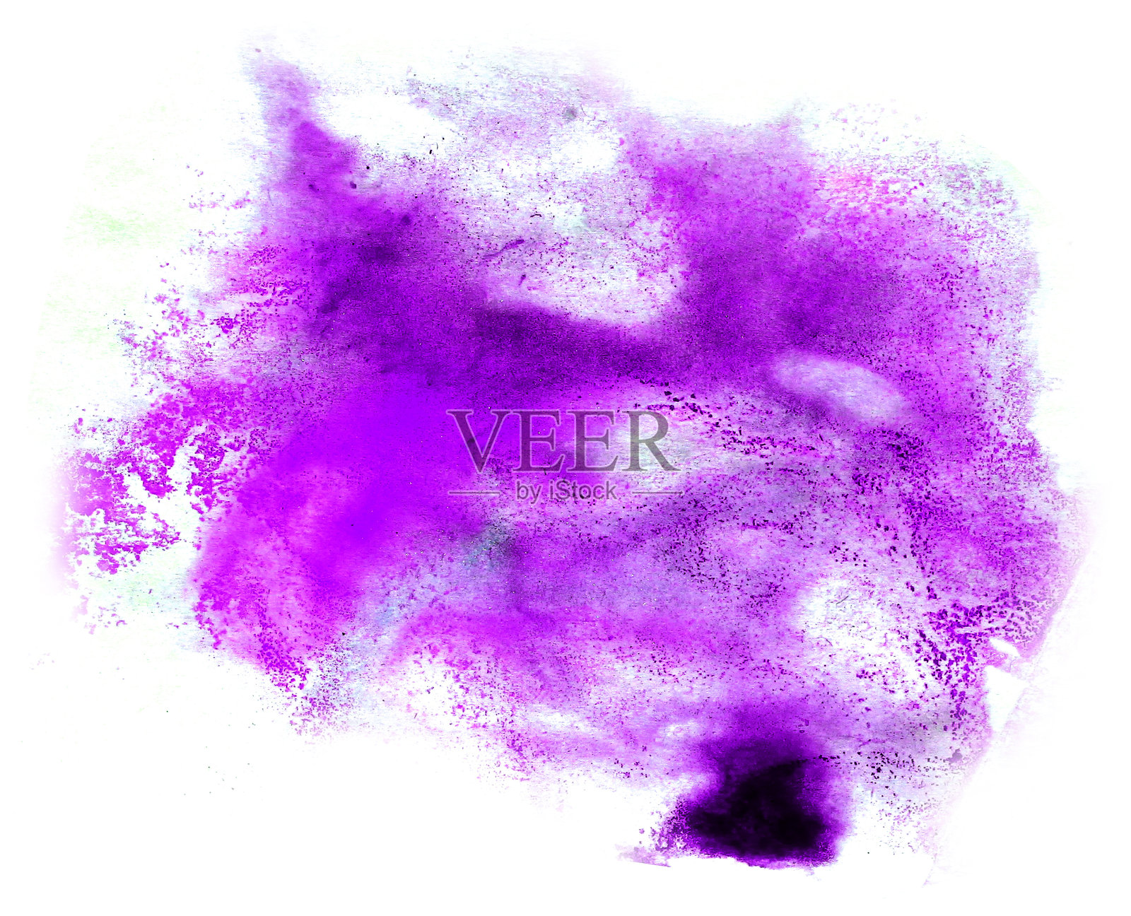 斑点水彩，紫色斑点纹理孤立在白色背插画图片素材