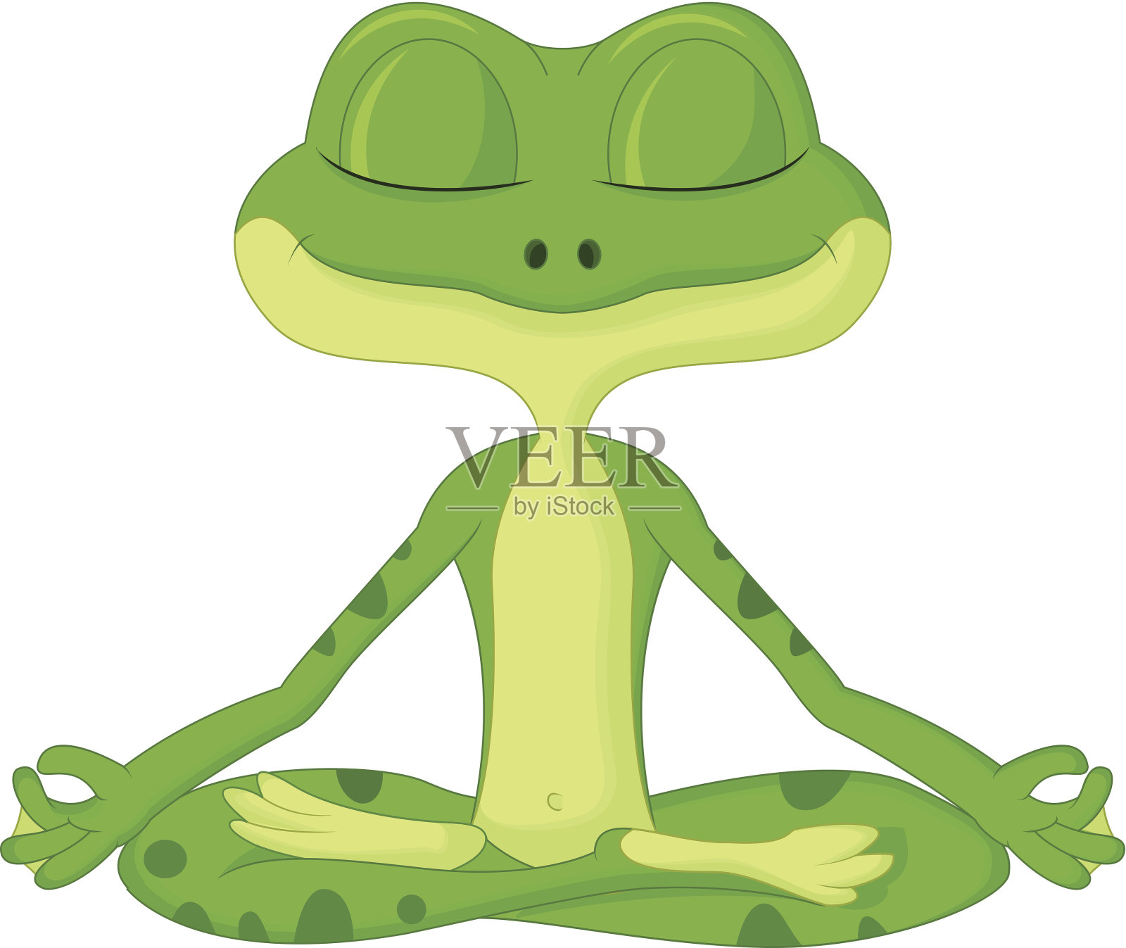 青蛙卡通做瑜伽设计元素图片