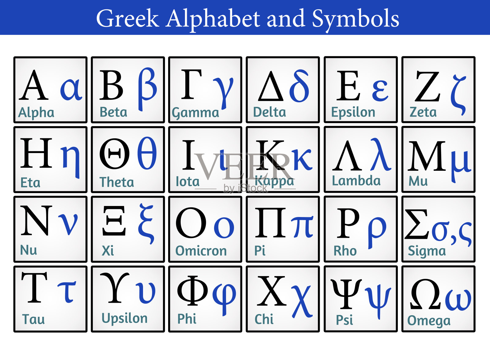 希腊字母与符号插画图片素材