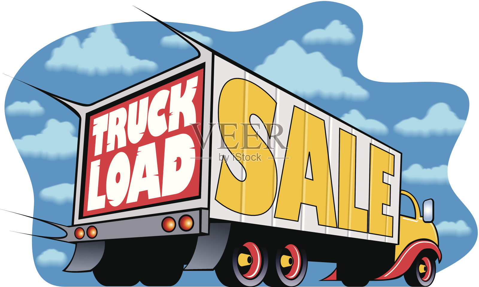 卡车装载标题插画图片素材