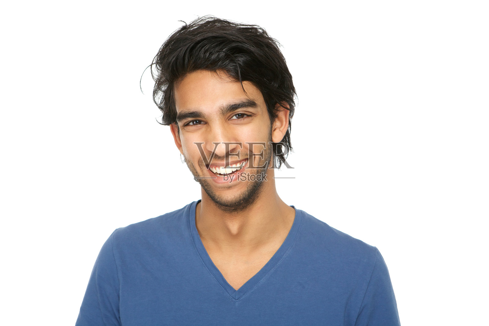年轻英俊的印度男子微笑着照片摄影图片