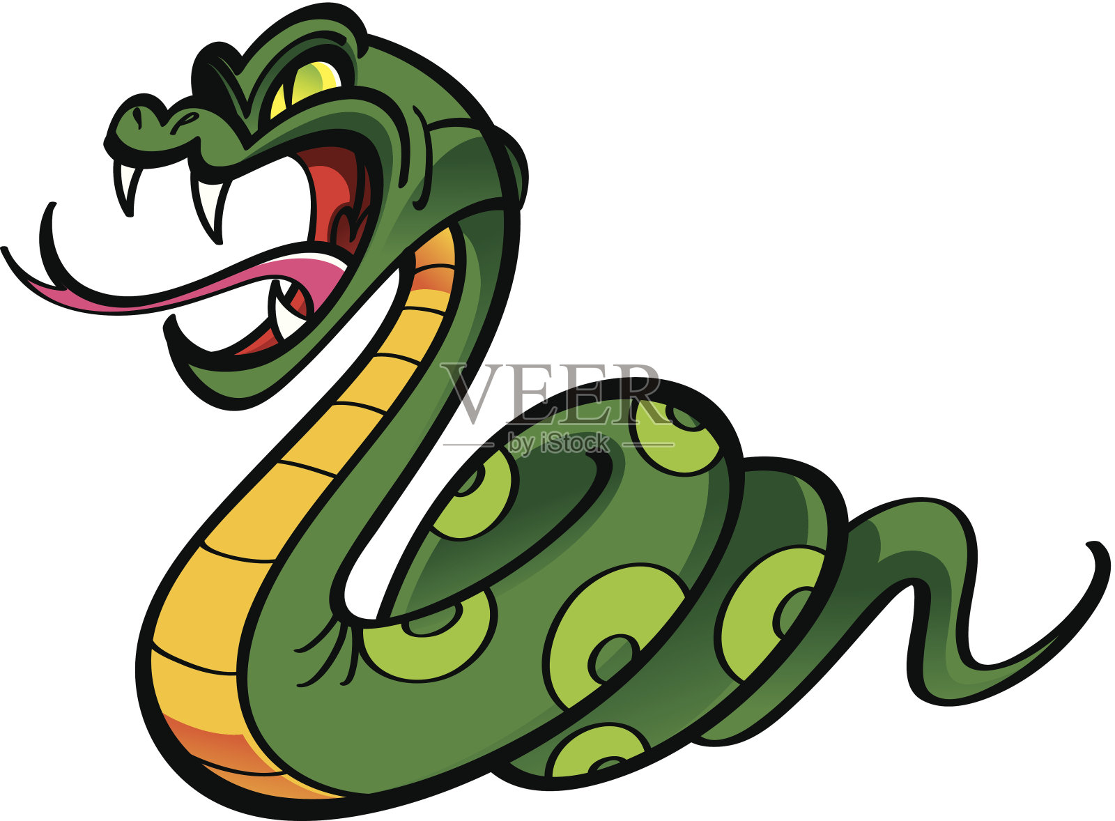 愤怒的蛇插画图片素材