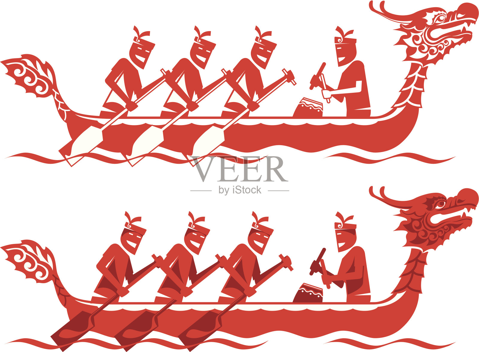 中国龙舟比赛插图设计模板素材