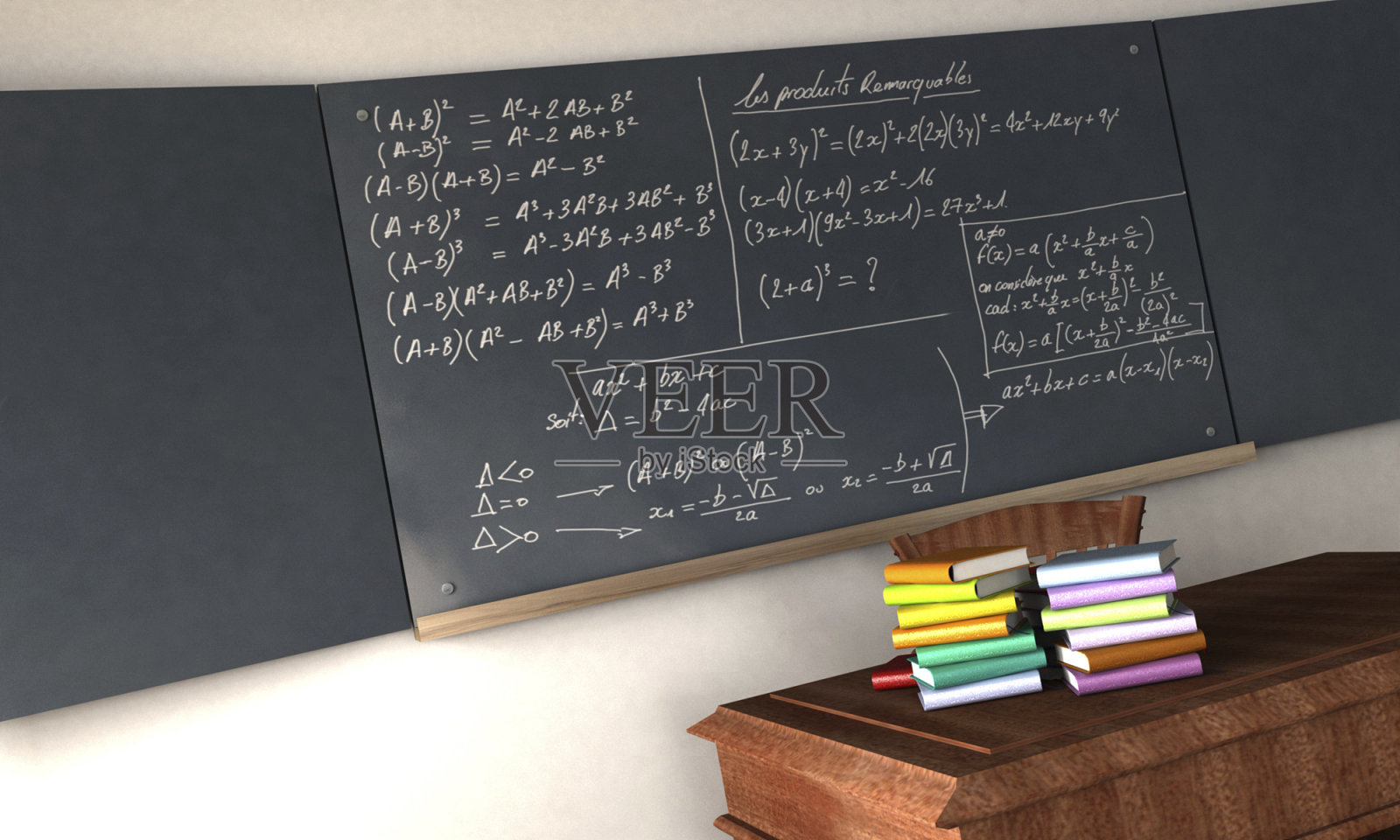 黑板上的数学公式插画图片素材