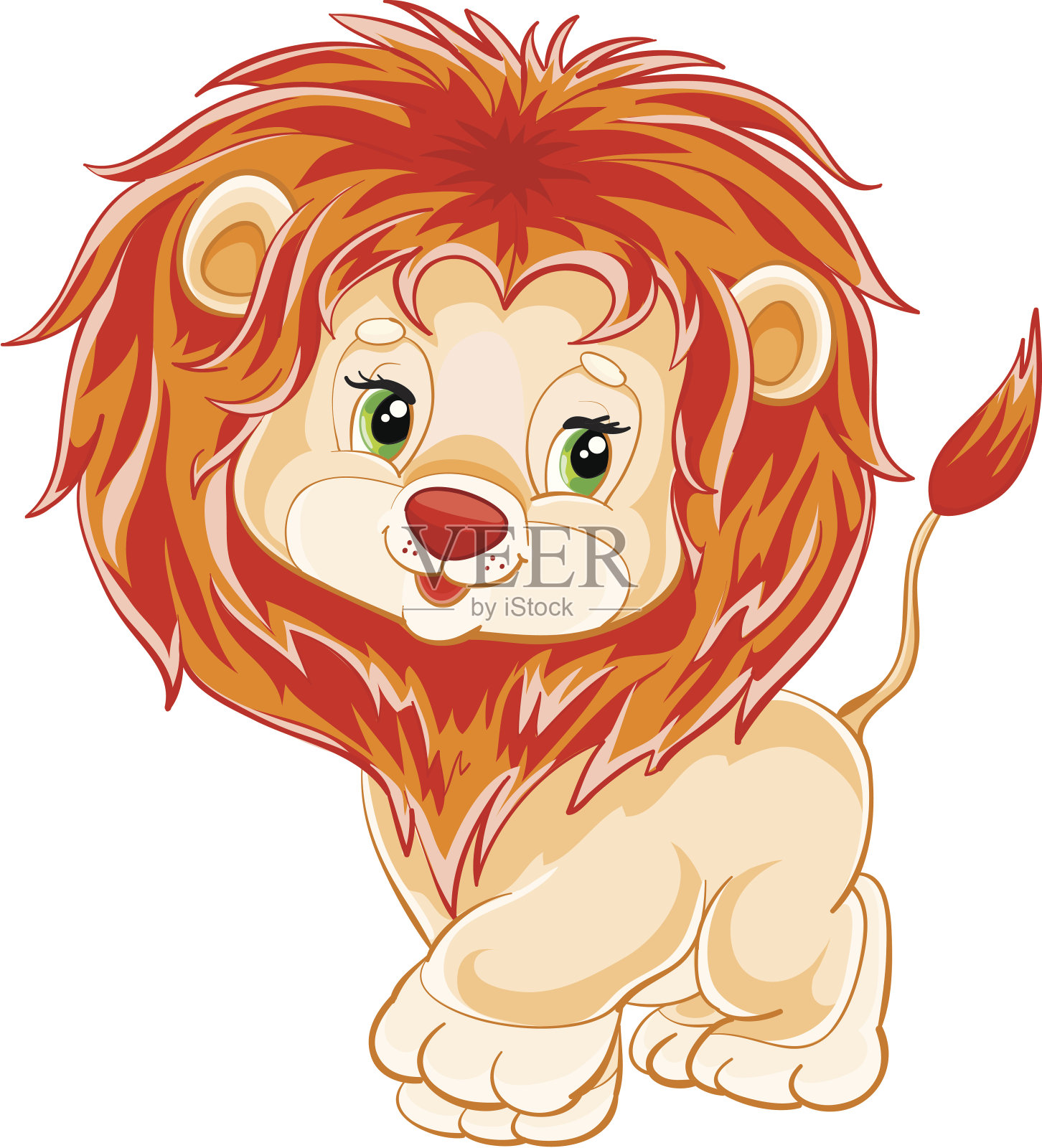 年轻的狮子插画图片素材