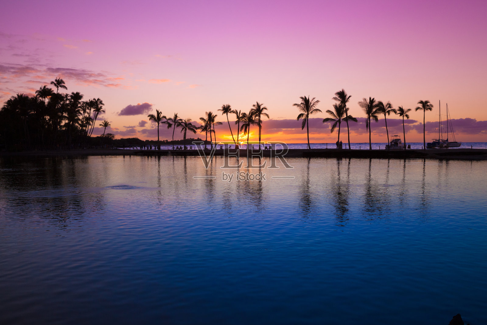 夏威夷日落照片摄影图片