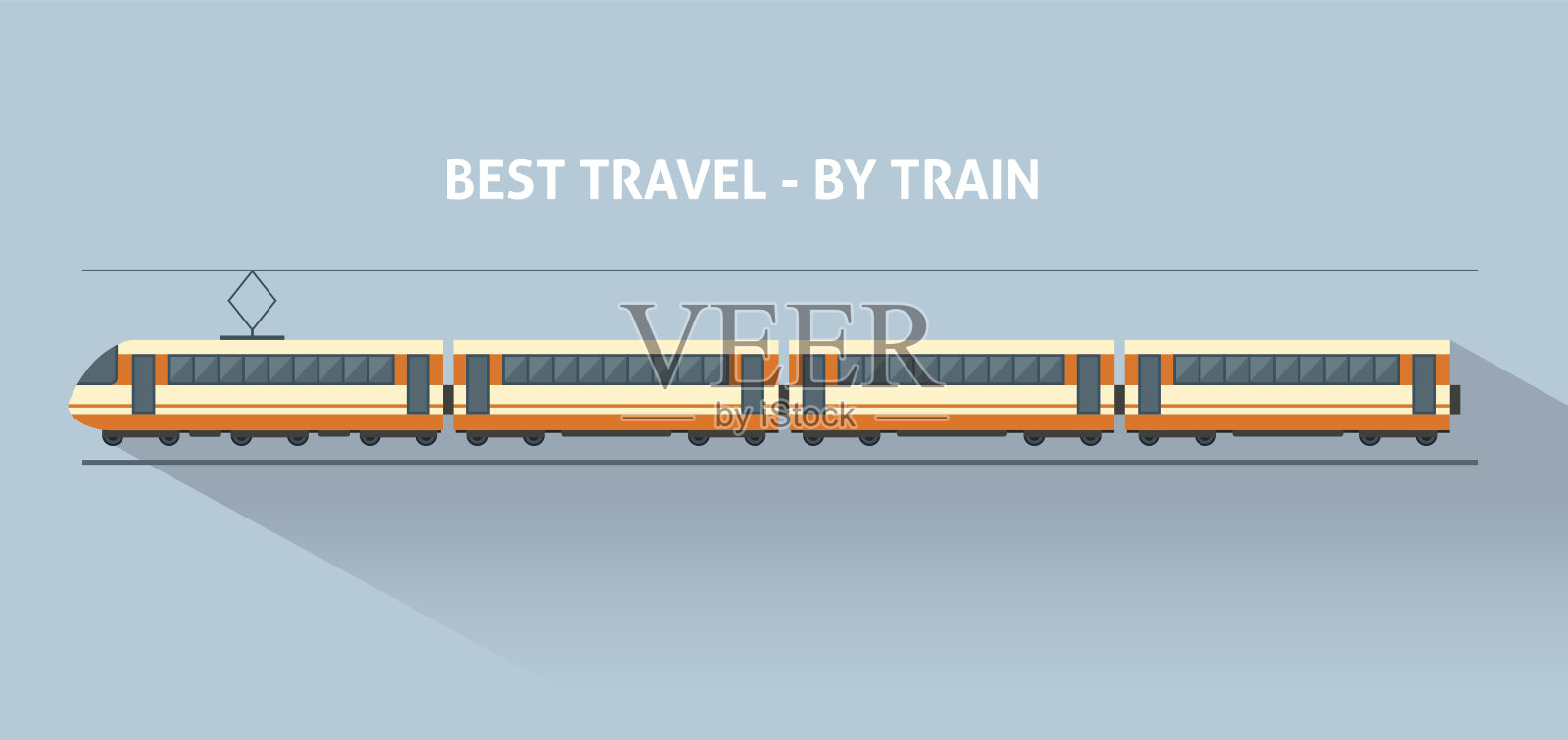 火车在铁路插画图片素材