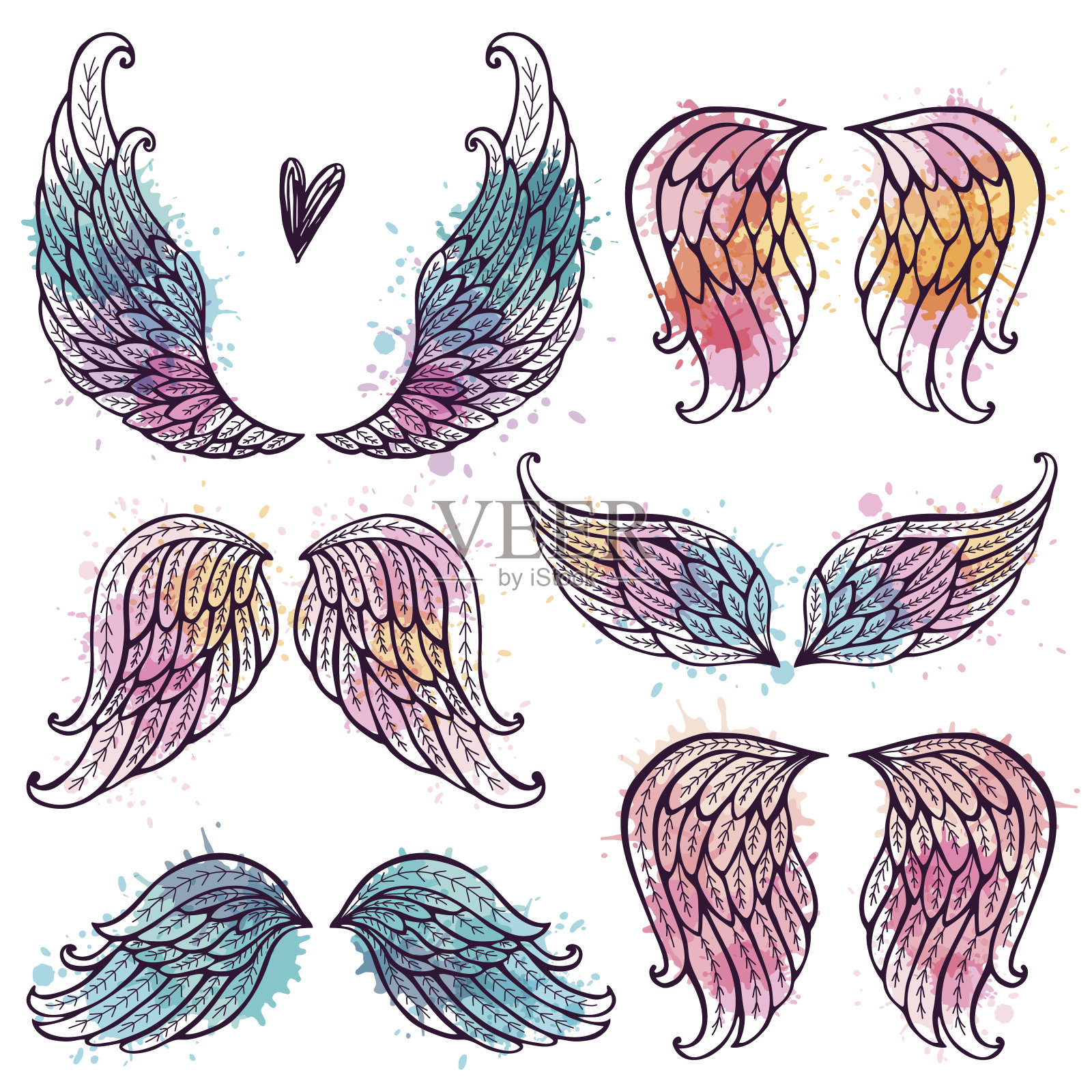 天使的翅膀插画图片素材