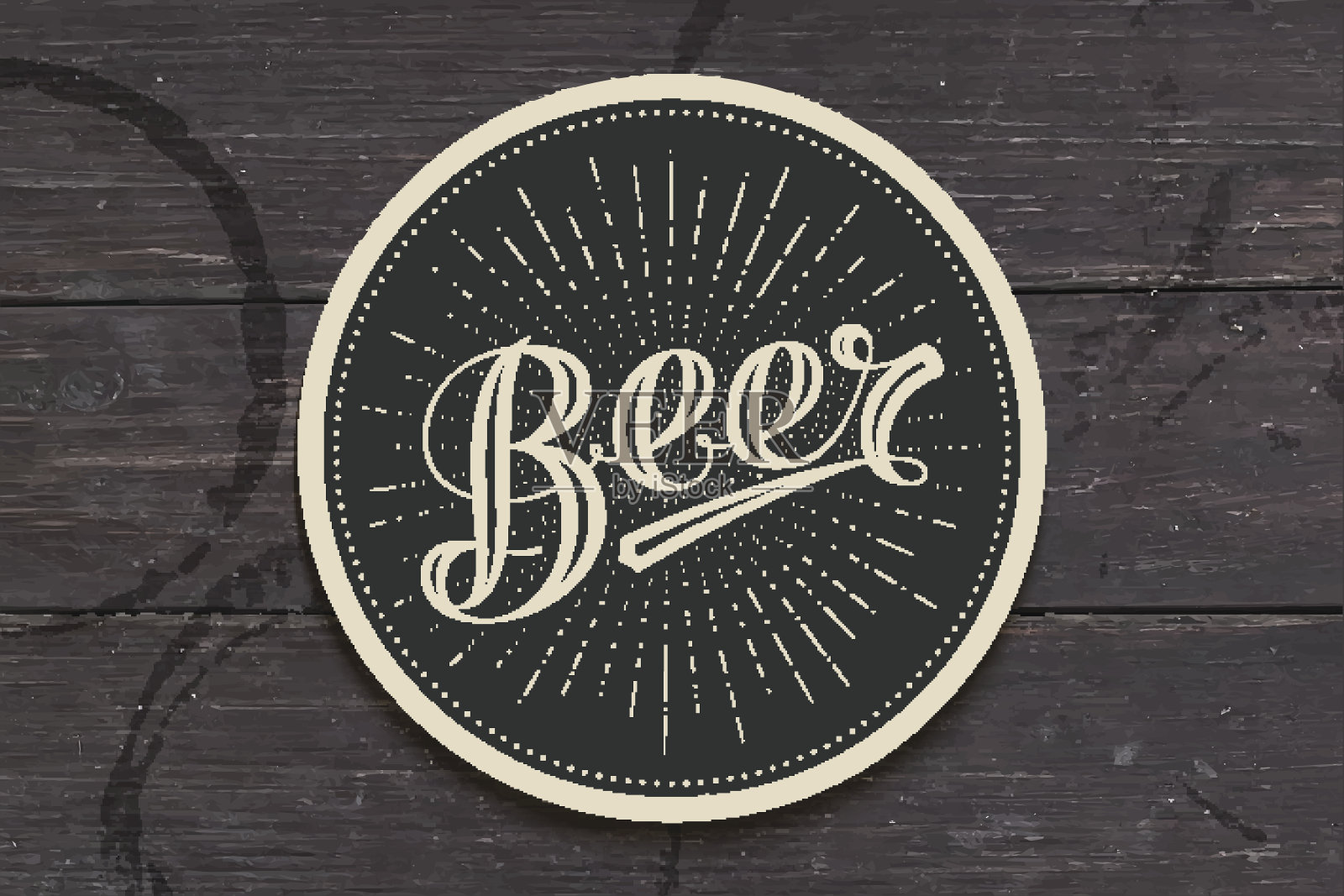 杯垫与手绘字母啤酒插画图片素材