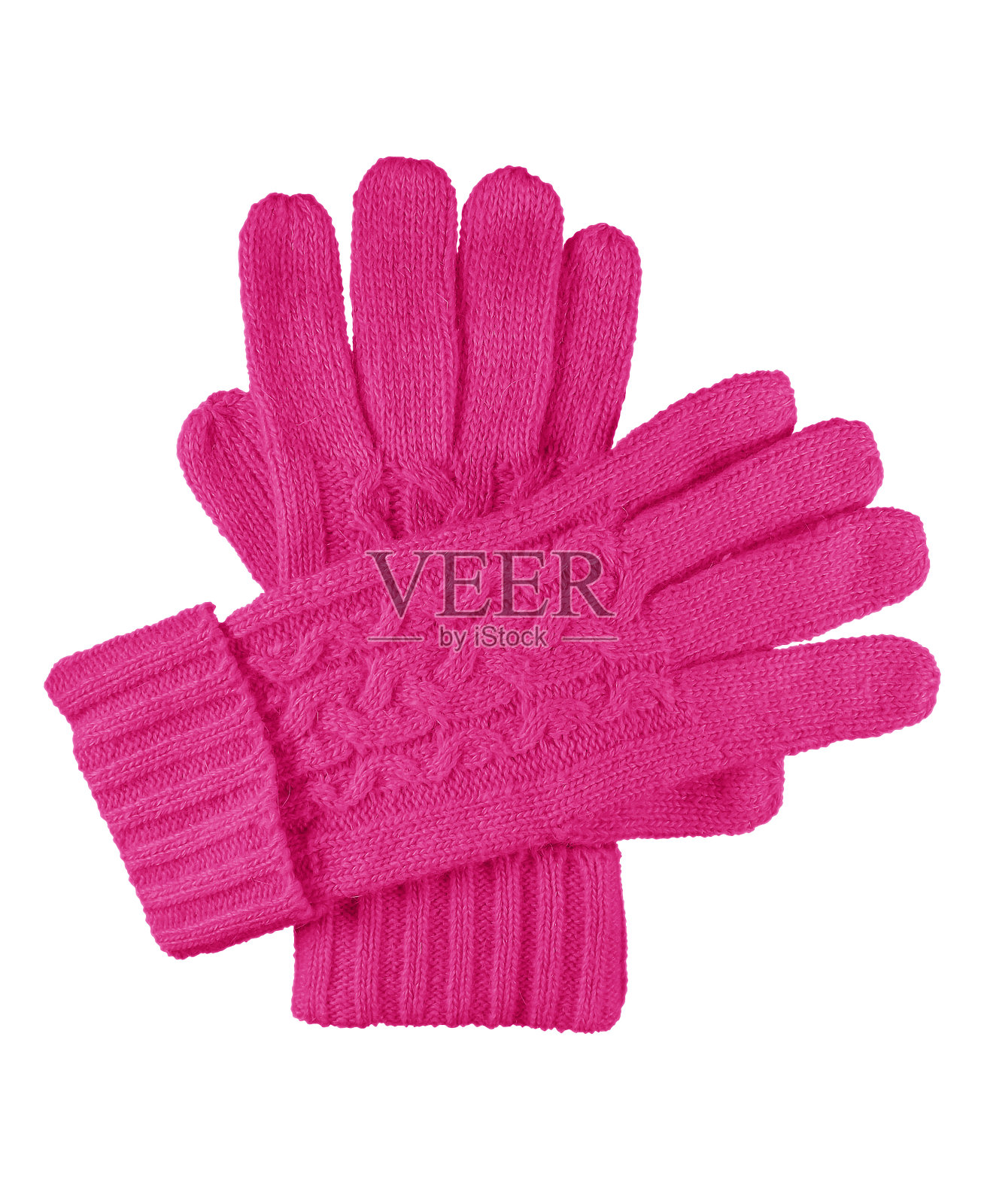 羊毛手套隔离-粉红色照片摄影图片