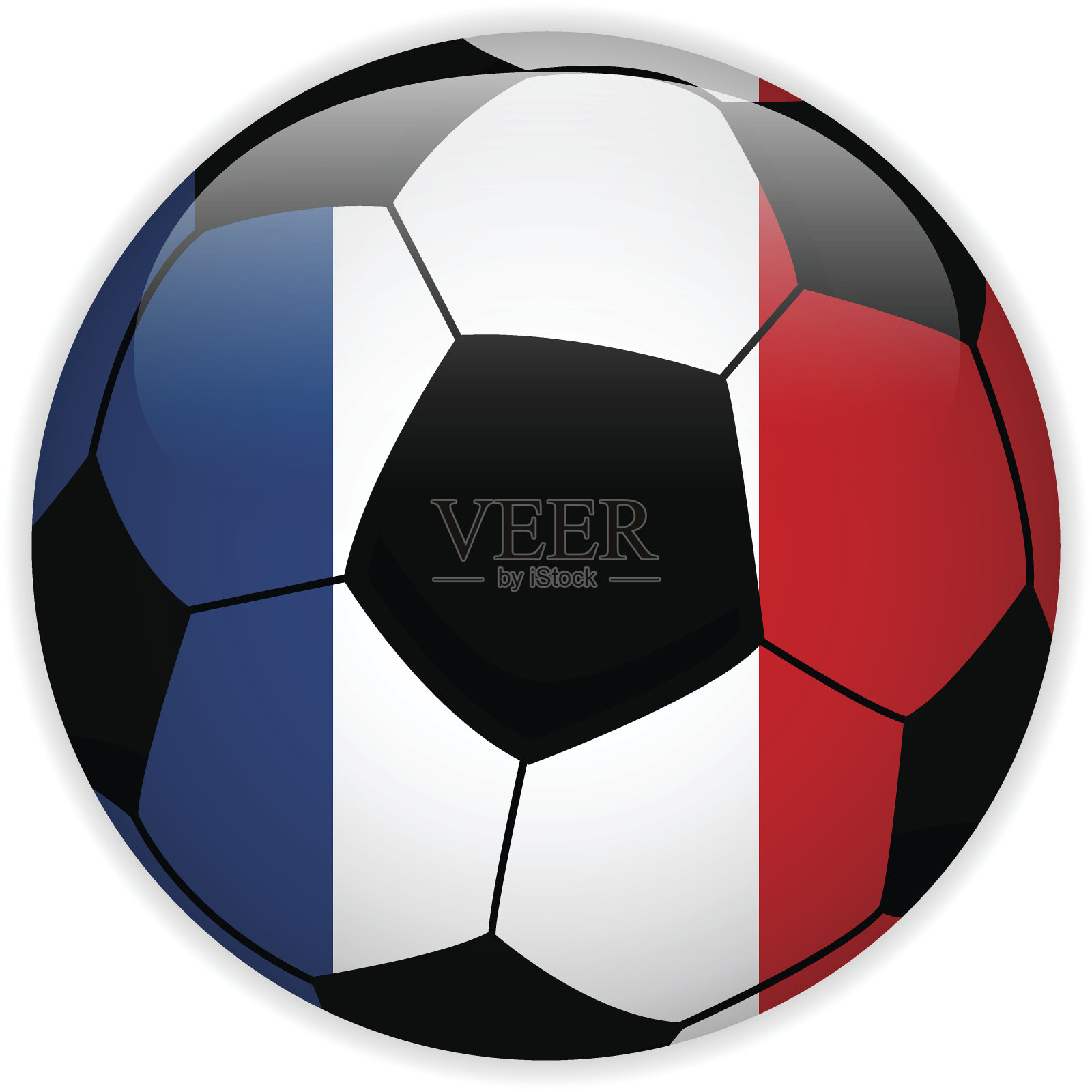 法国国旗与足球背景插画图片素材