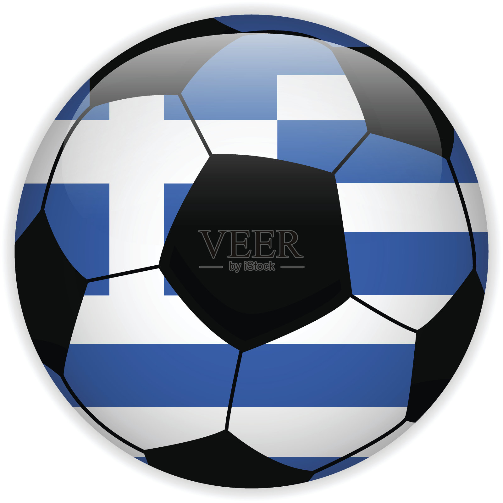 希腊国旗与足球背景插画图片素材