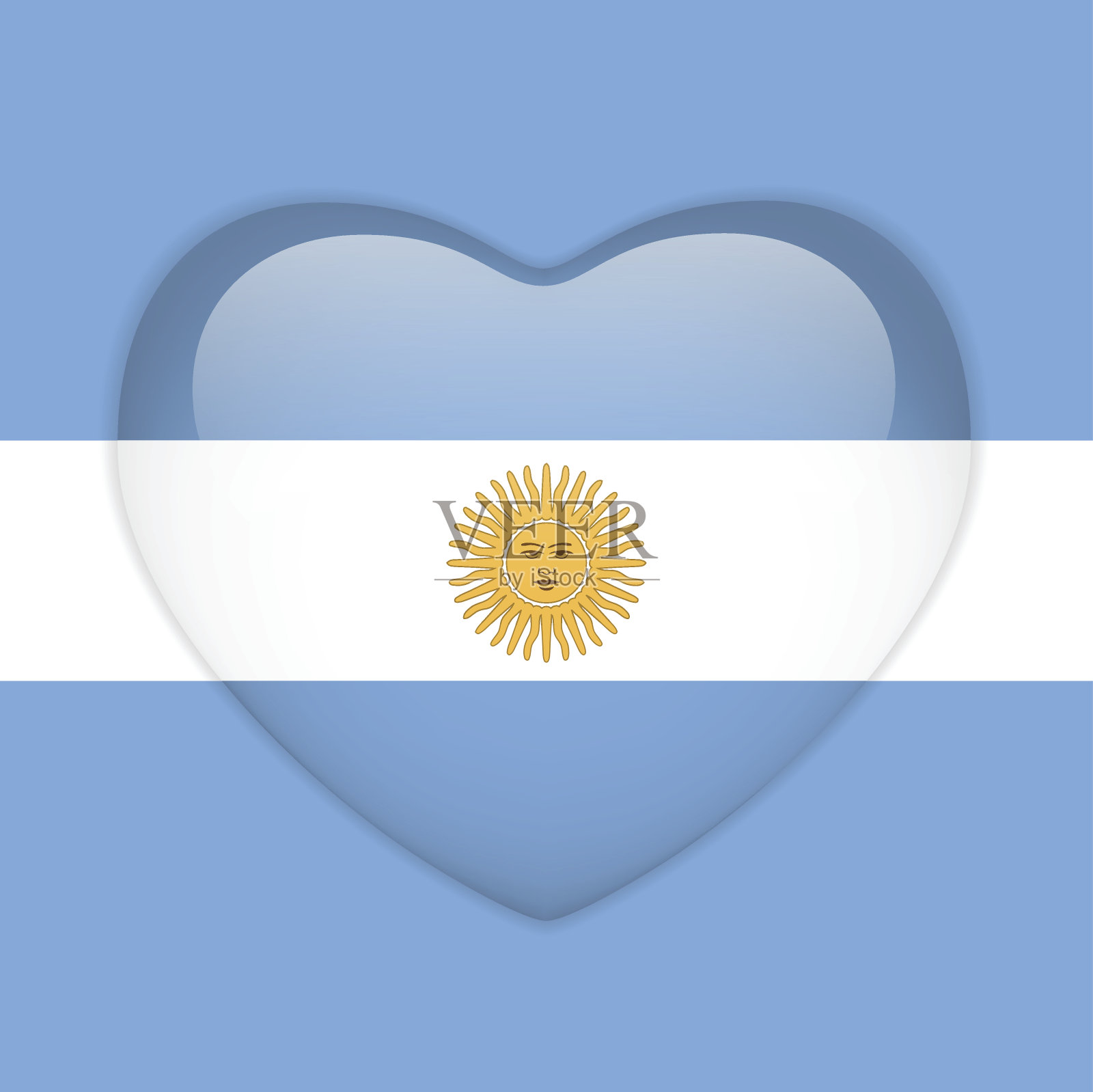 阿根廷国旗心光滑按钮插画图片素材
