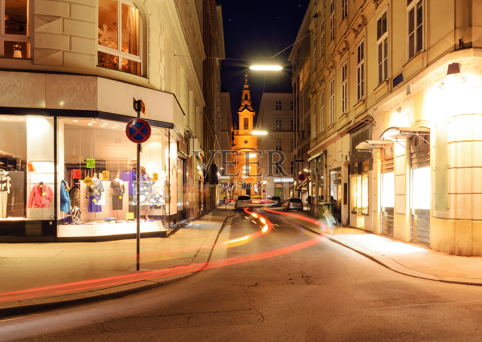 奥地利维也纳市中心美丽的街道照片摄影图片