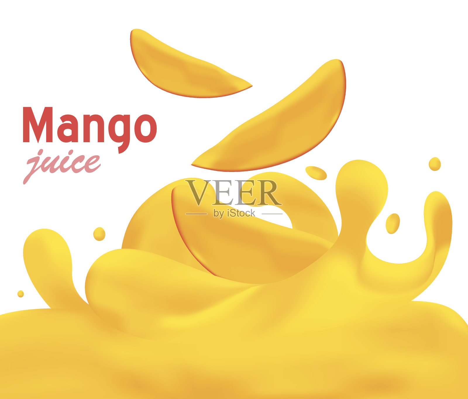 芒果汁插画图片素材