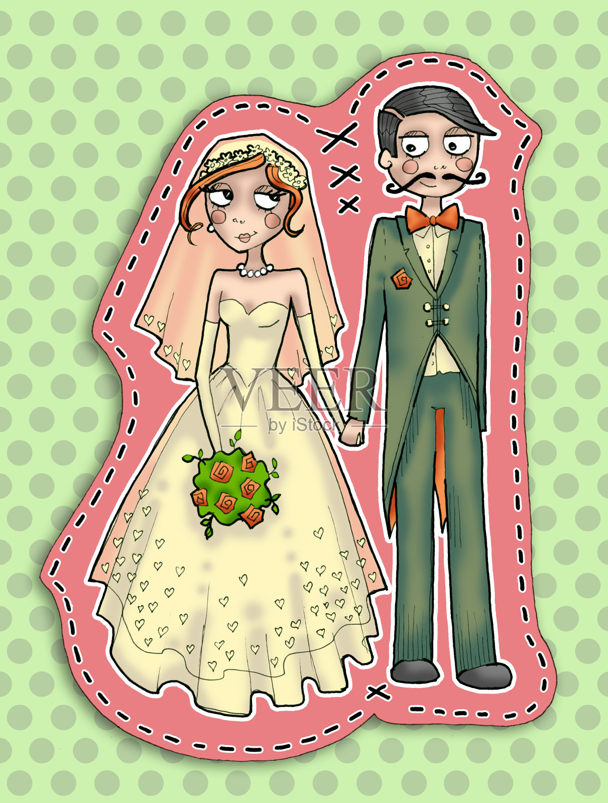 婚礼的几个例子插画图片素材