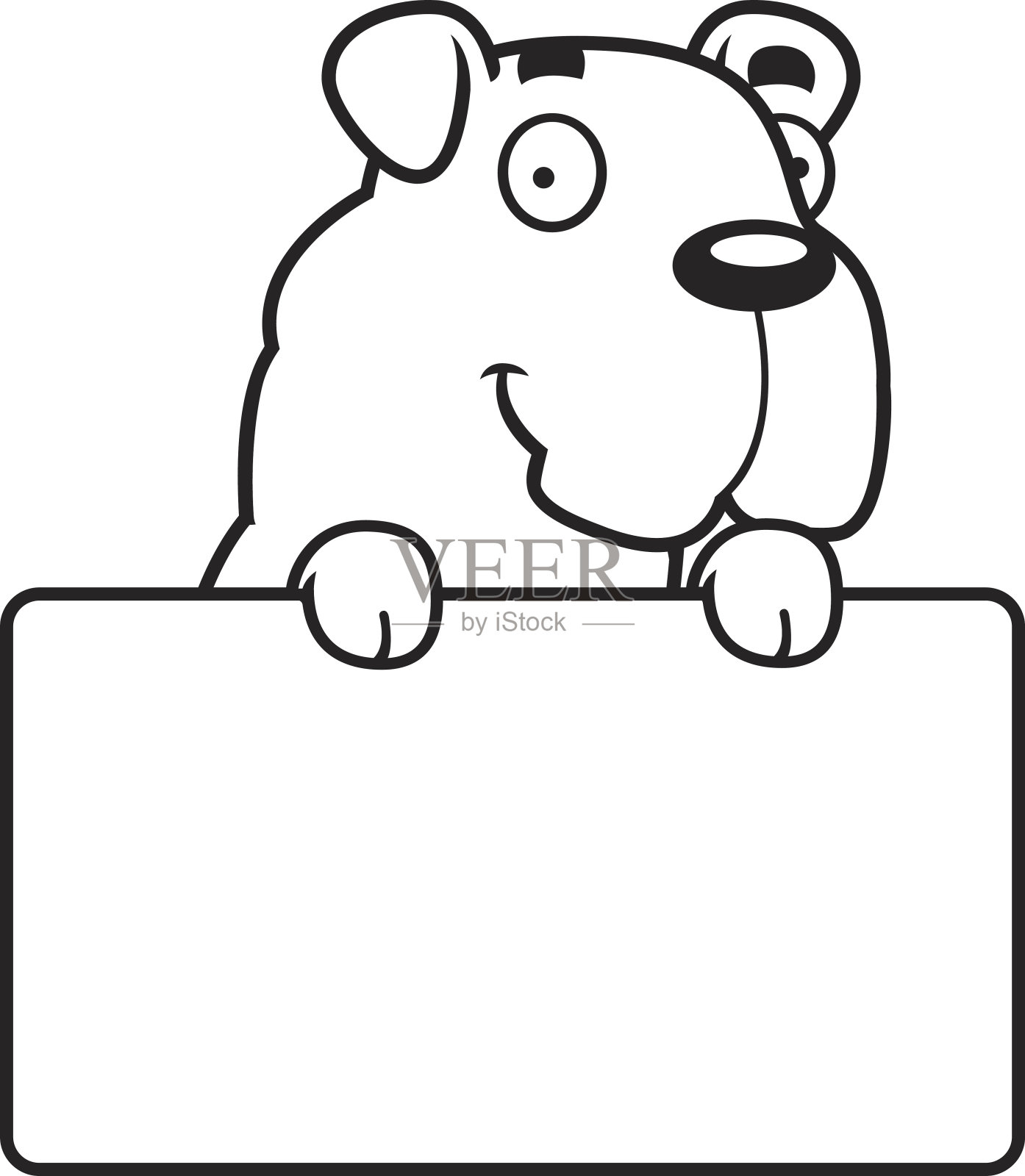 卡通斗牛犬标志插画图片素材