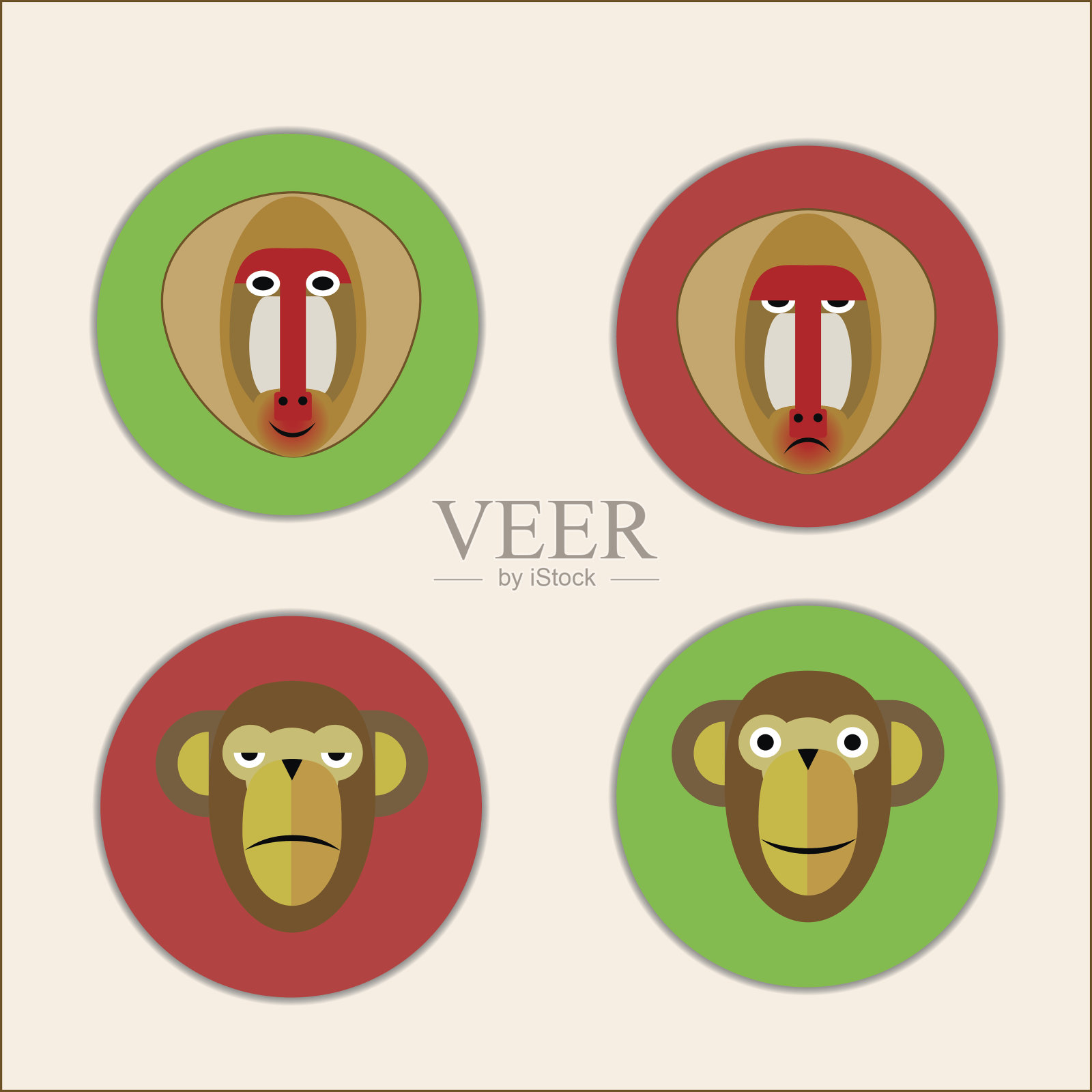 猴子的脸插画图片素材