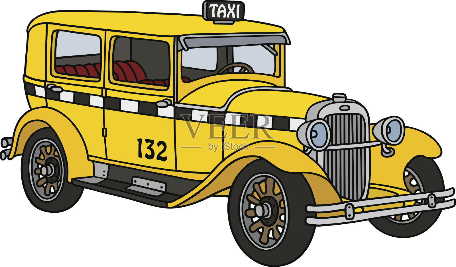复古的黄色出租车设计元素图片