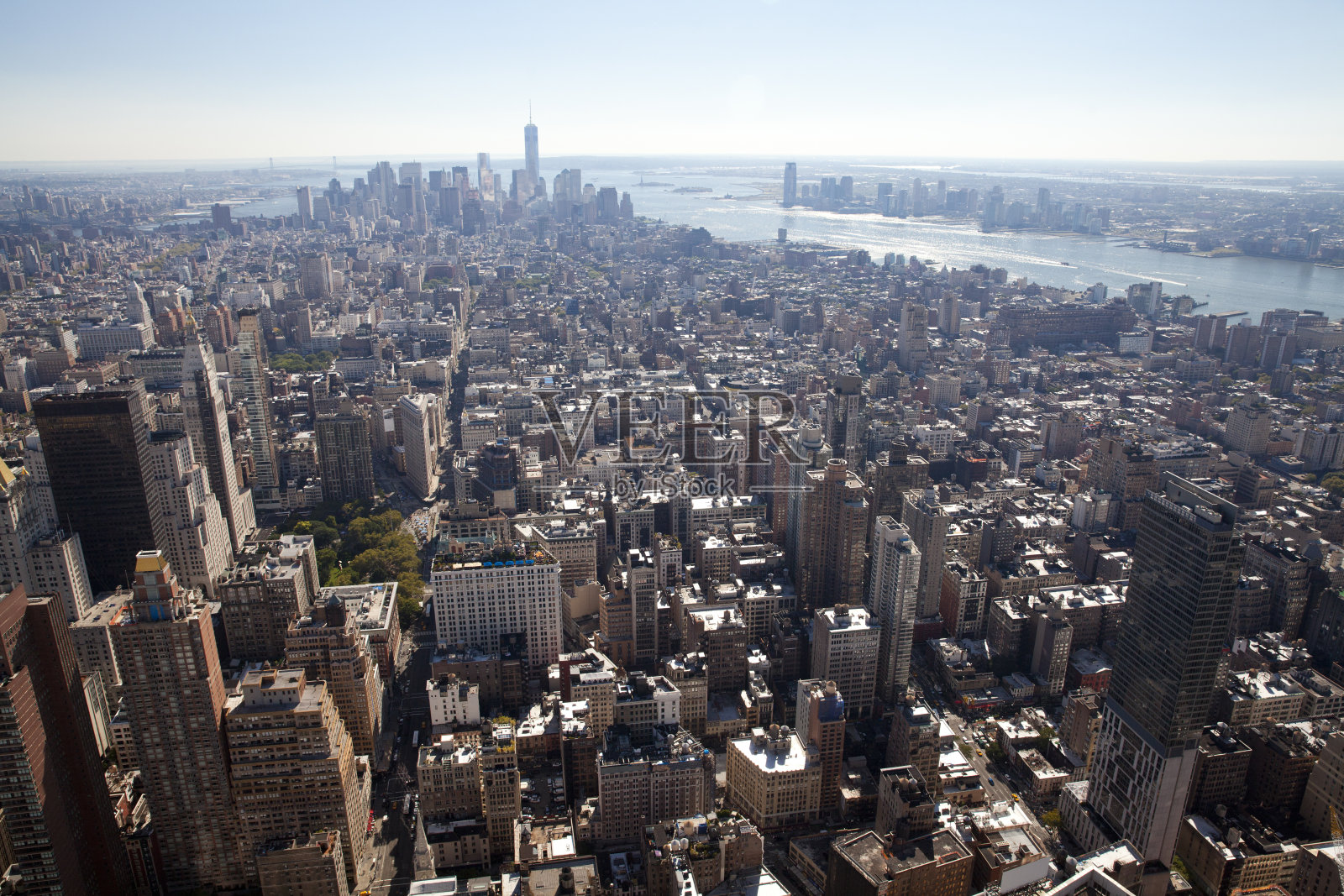 纽约市曼哈顿的高角度视图照片摄影图片