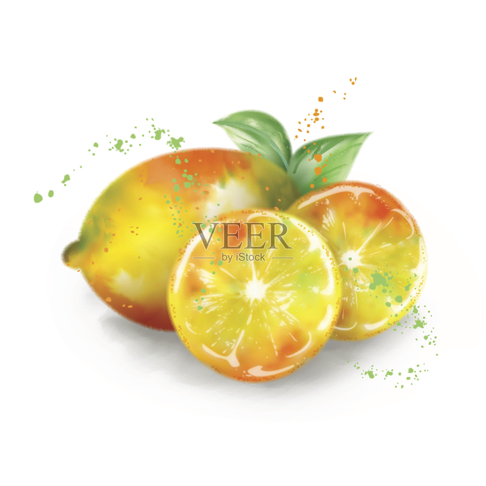 向量水彩柠檬设计元素图片