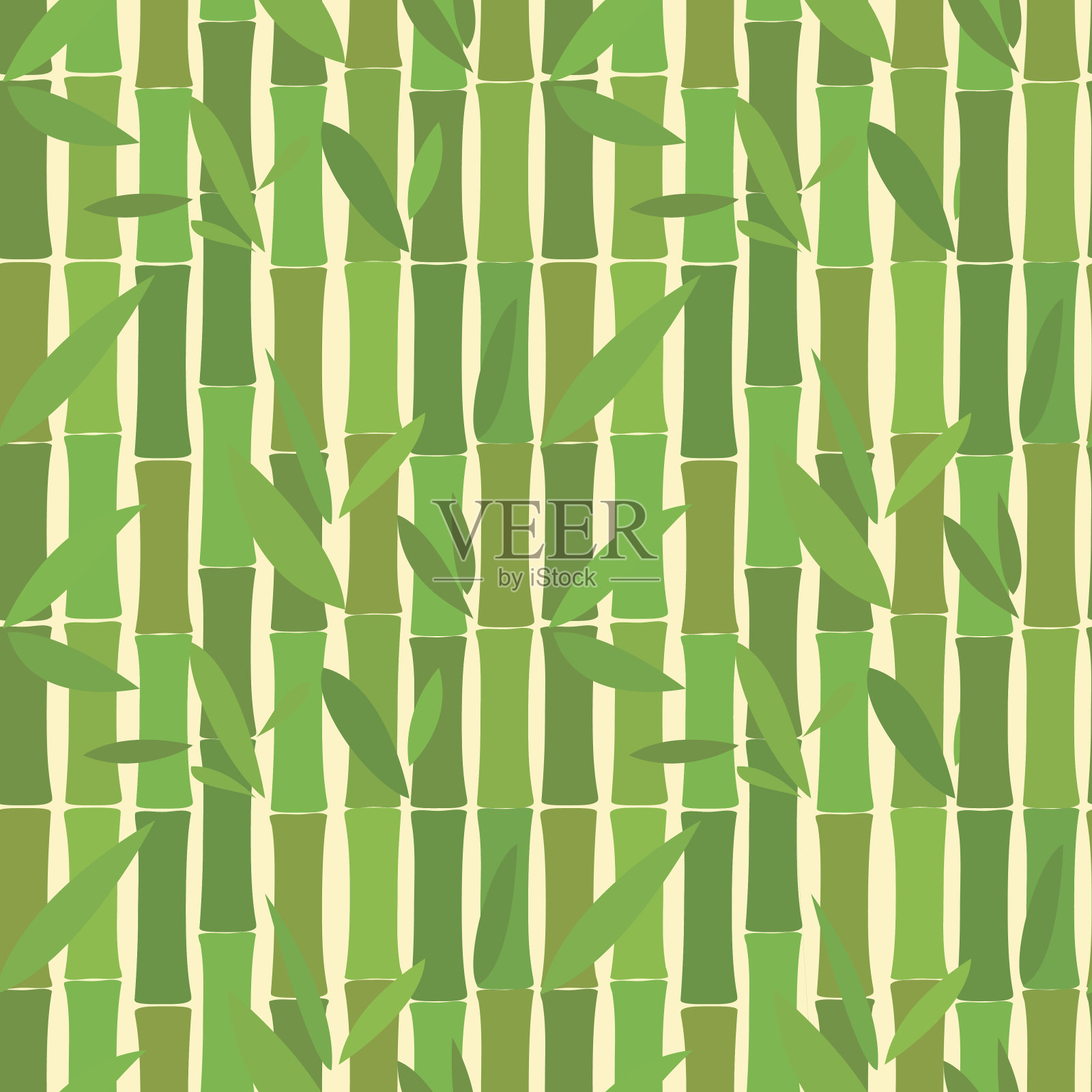无缝图案的竹绿枝插画图片素材