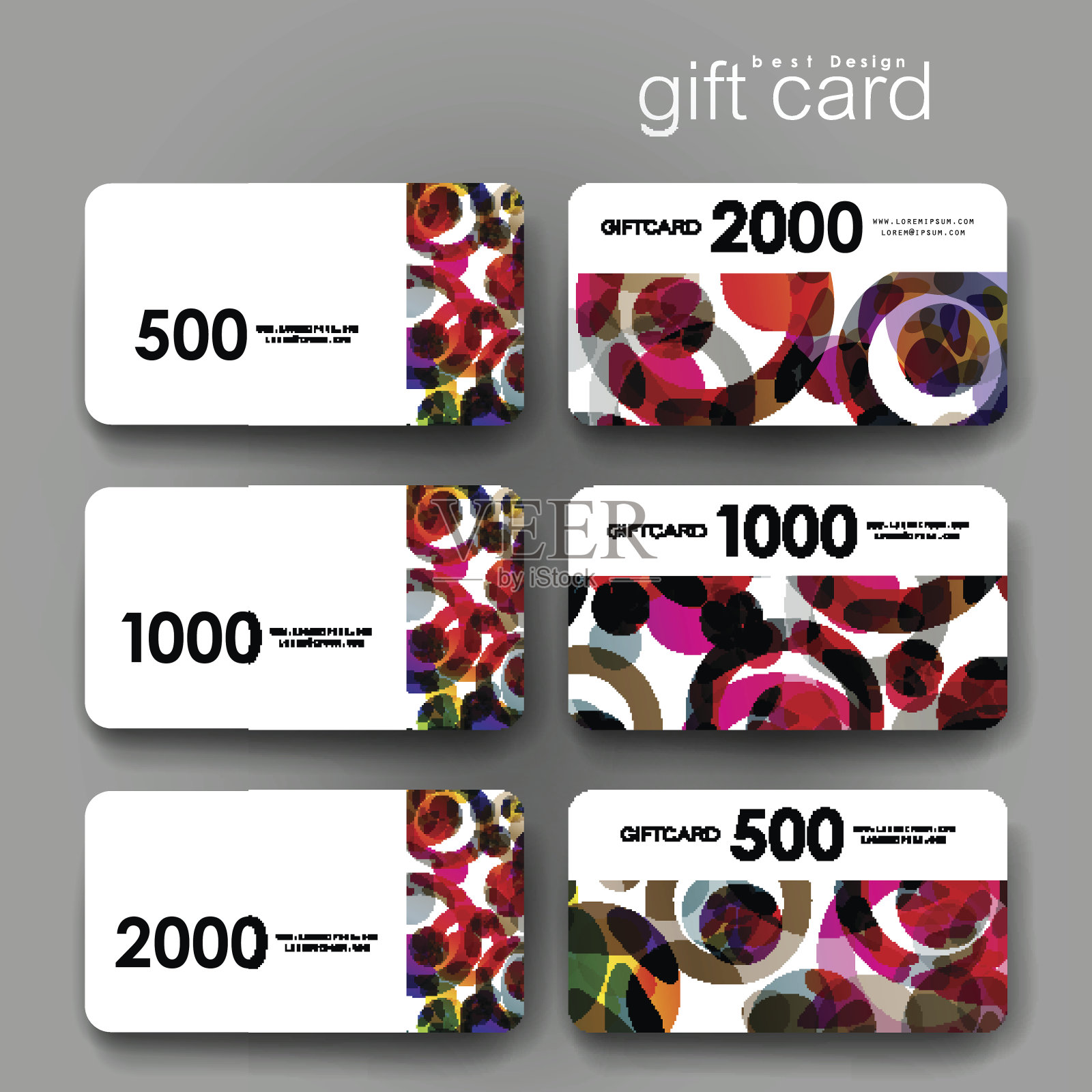 礼品券，折扣卡模板与抽象的背景插画图片素材