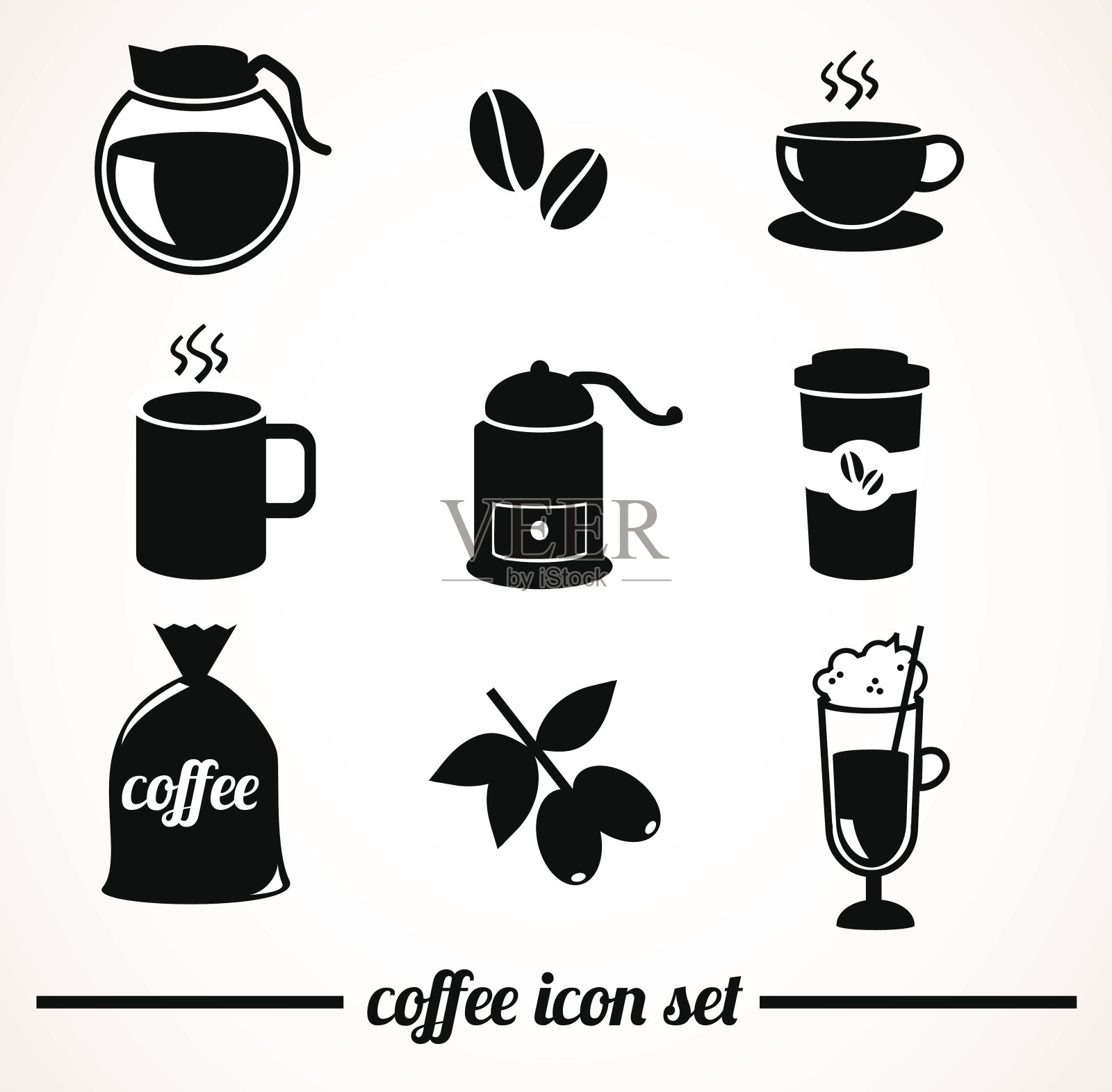 咖啡图标集。图标素材