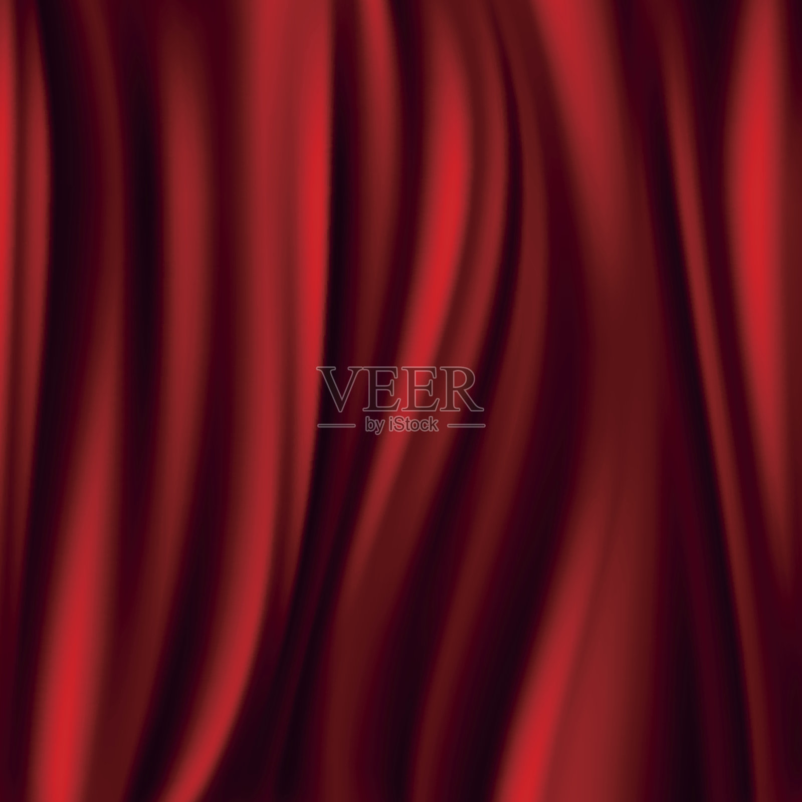 红色丝绸，缎子飘逸的纺织品，波浪抽象的矢量背景插画图片素材