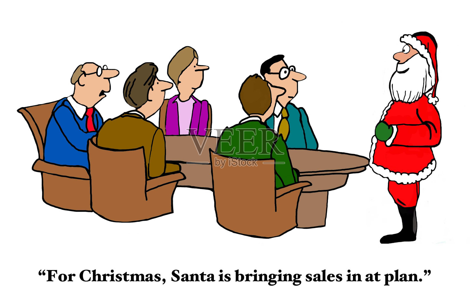 圣诞老人正按计划带来销售插画图片素材