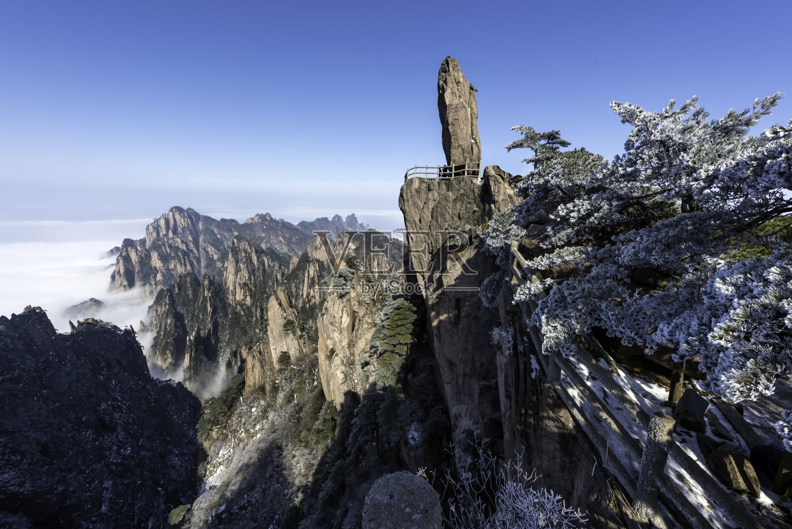 中国的黄山。照片摄影图片