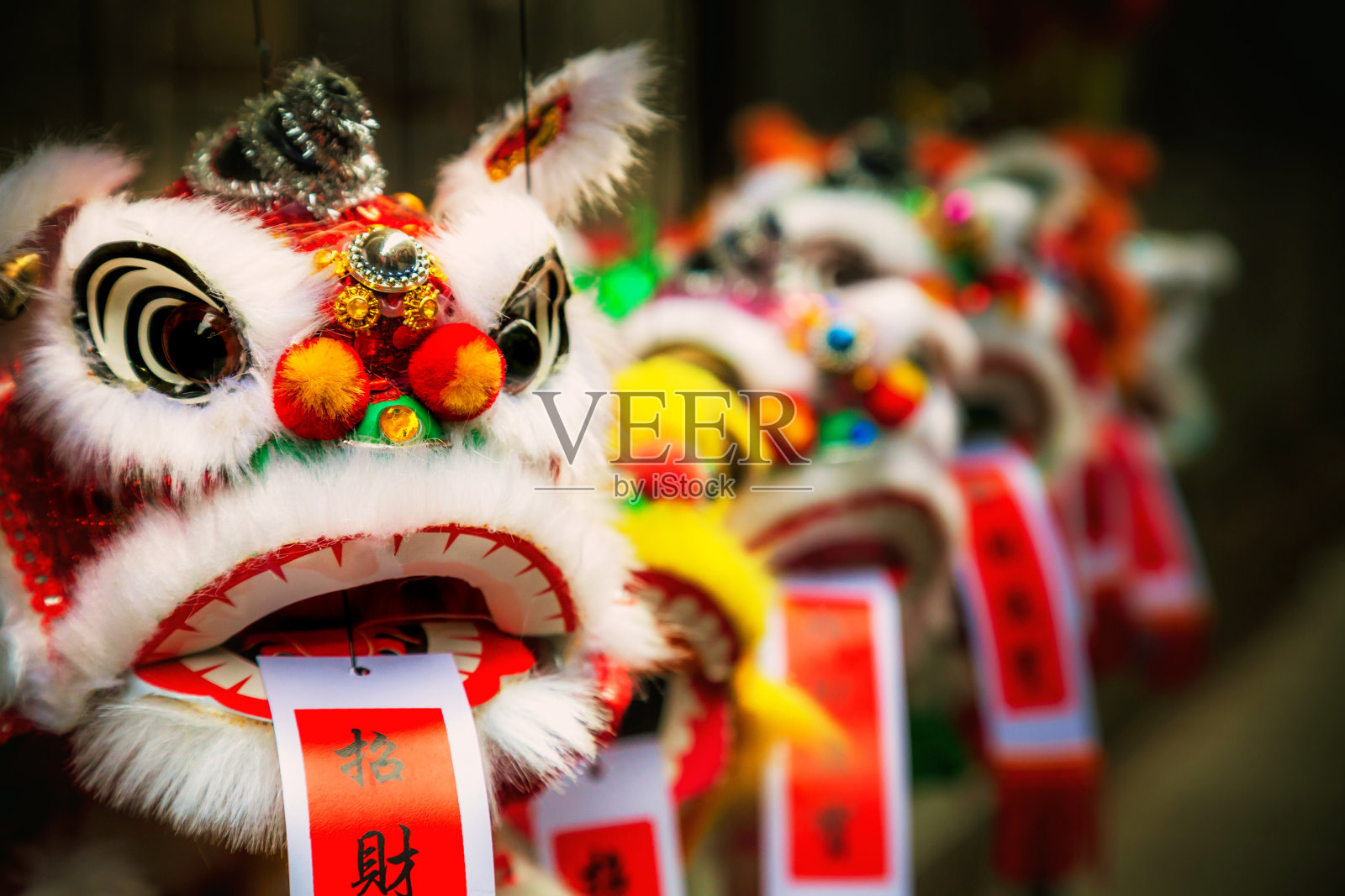 中国传统彩狮照片摄影图片