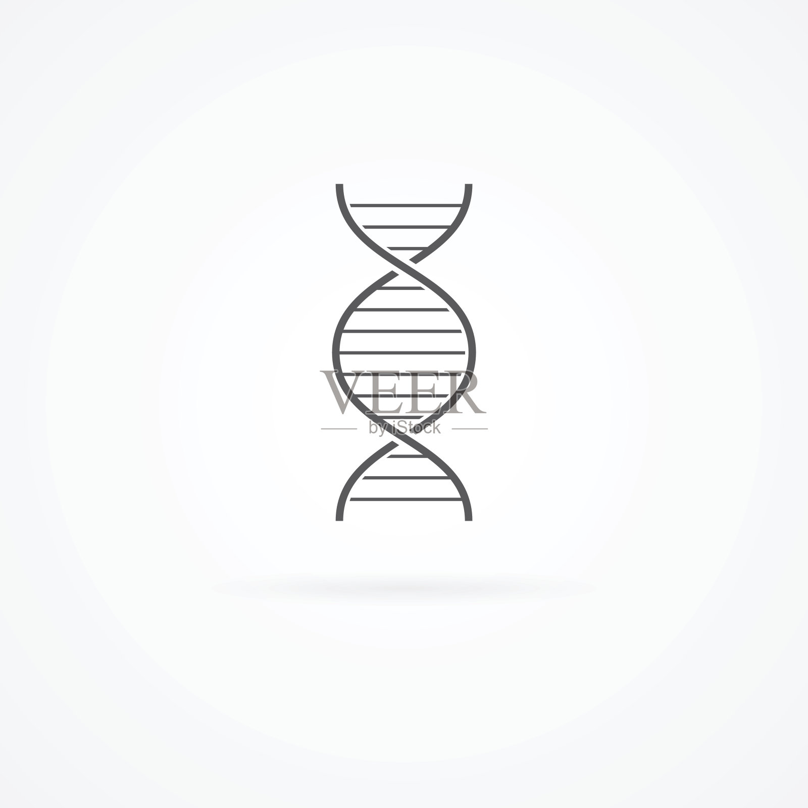 DNA螺旋图标孤立在白色。插画图片素材