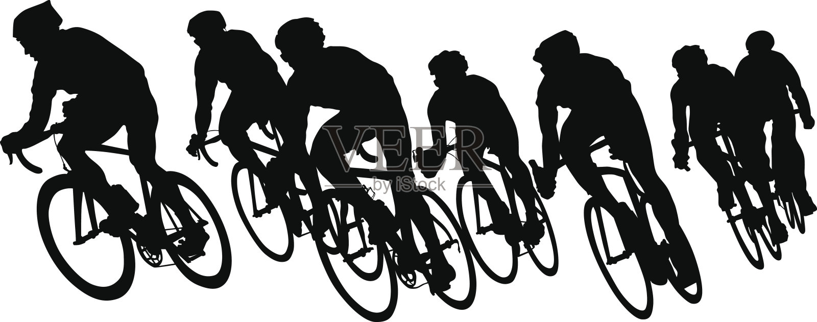 骑自行车的白人团体设计元素图片