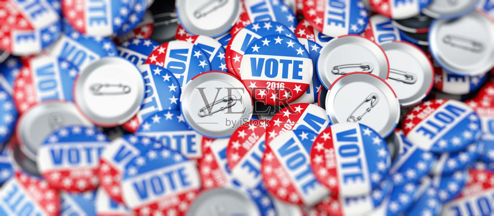 2016年投票选举徽章按钮照片摄影图片