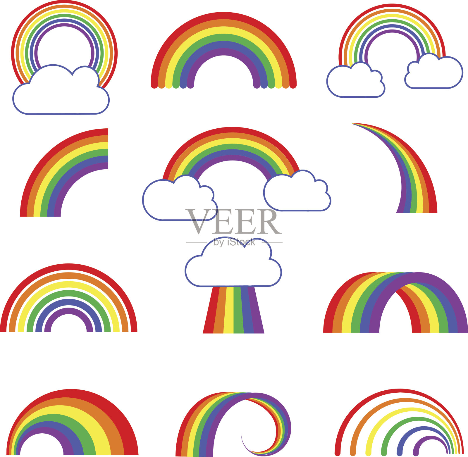 彩虹矢量图标设计元素图片