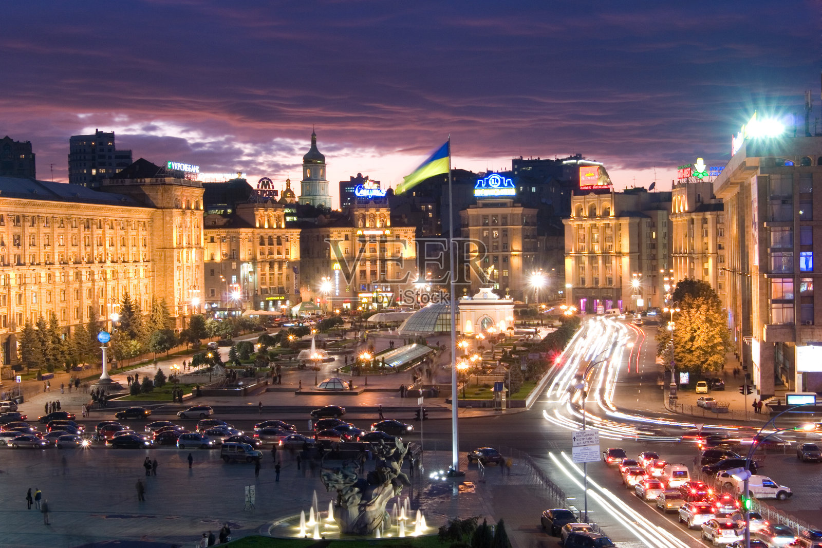 基辅的夜景照片摄影图片