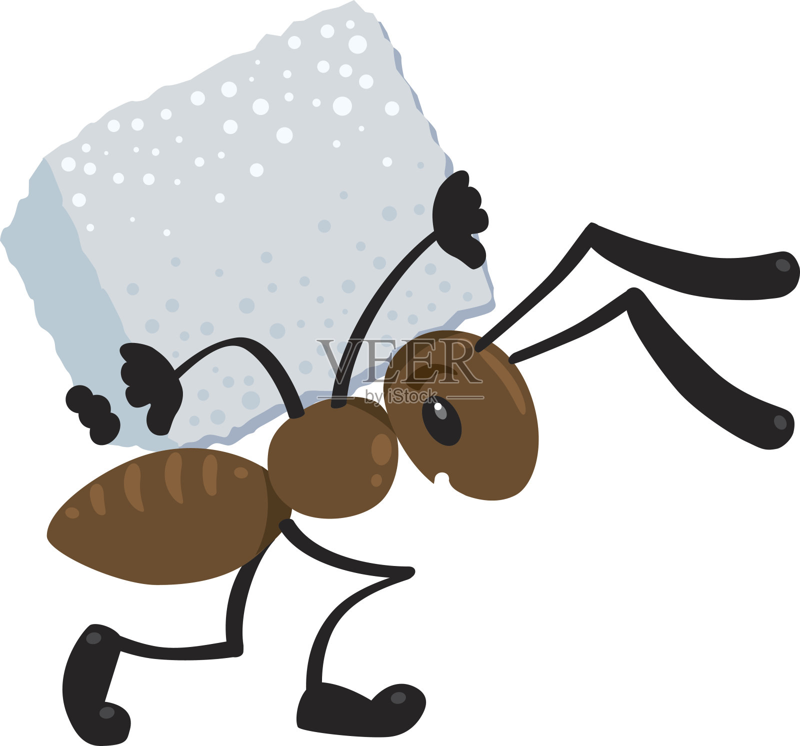 小蚂蚁拖着货物。儿童插图设计元素图片