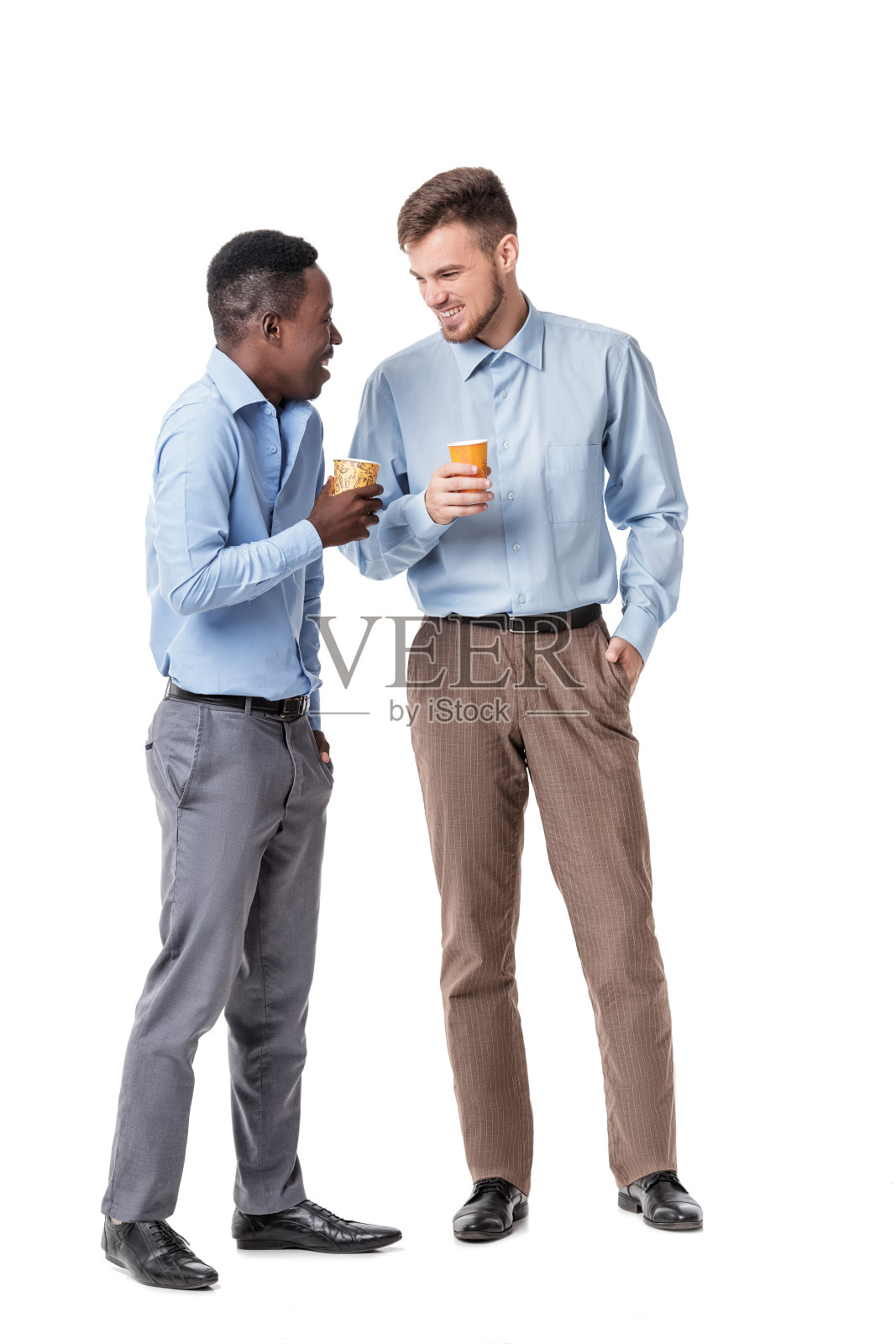 两个商人在喝咖啡照片摄影图片