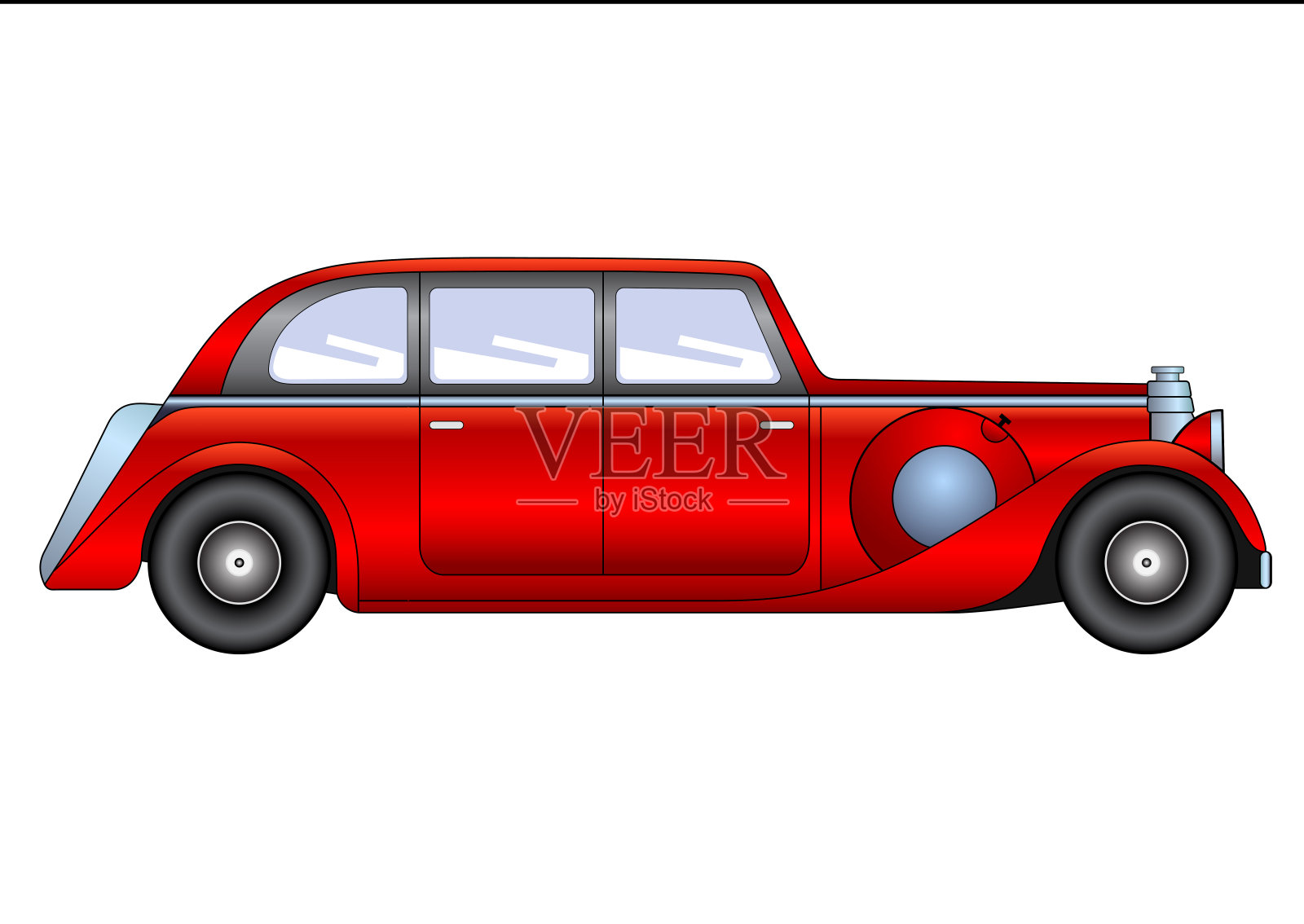 老式车型的汽车-轿车插画图片素材