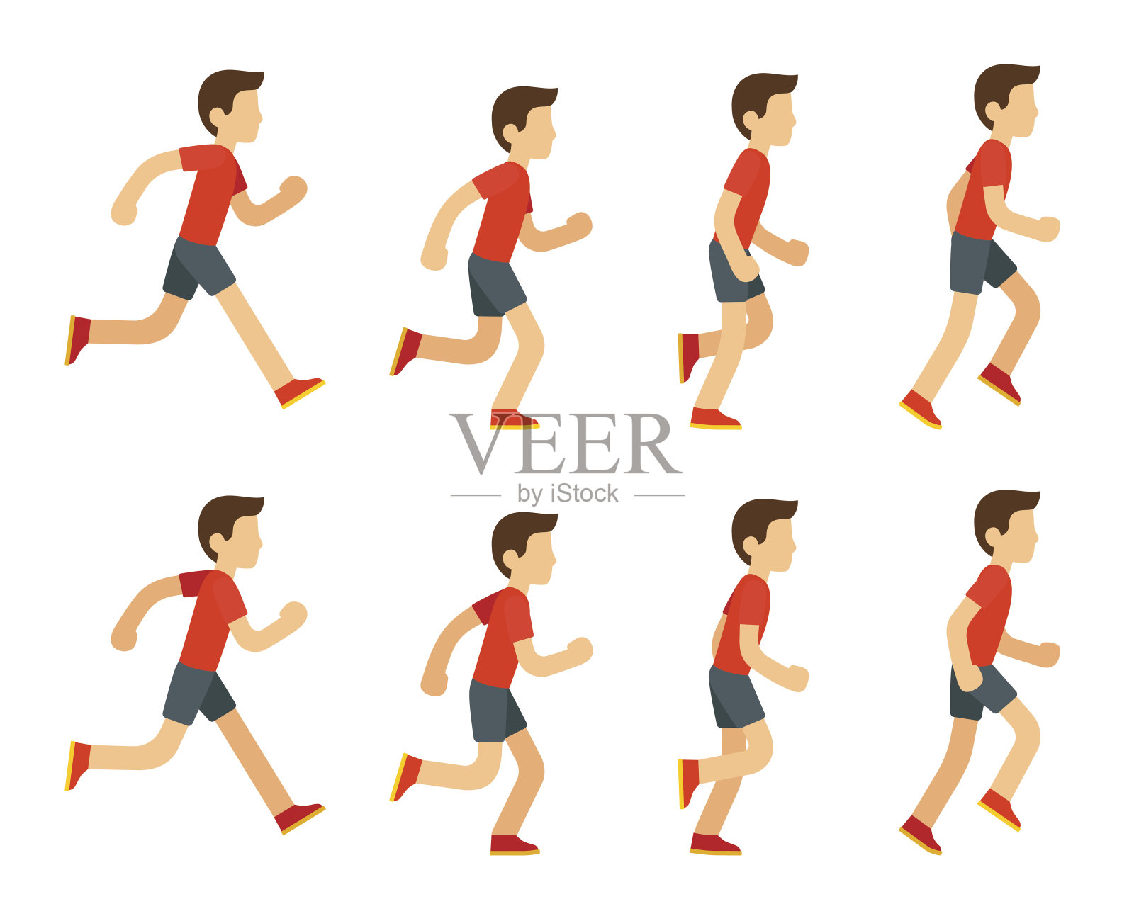 跑步者的动画插画图片素材