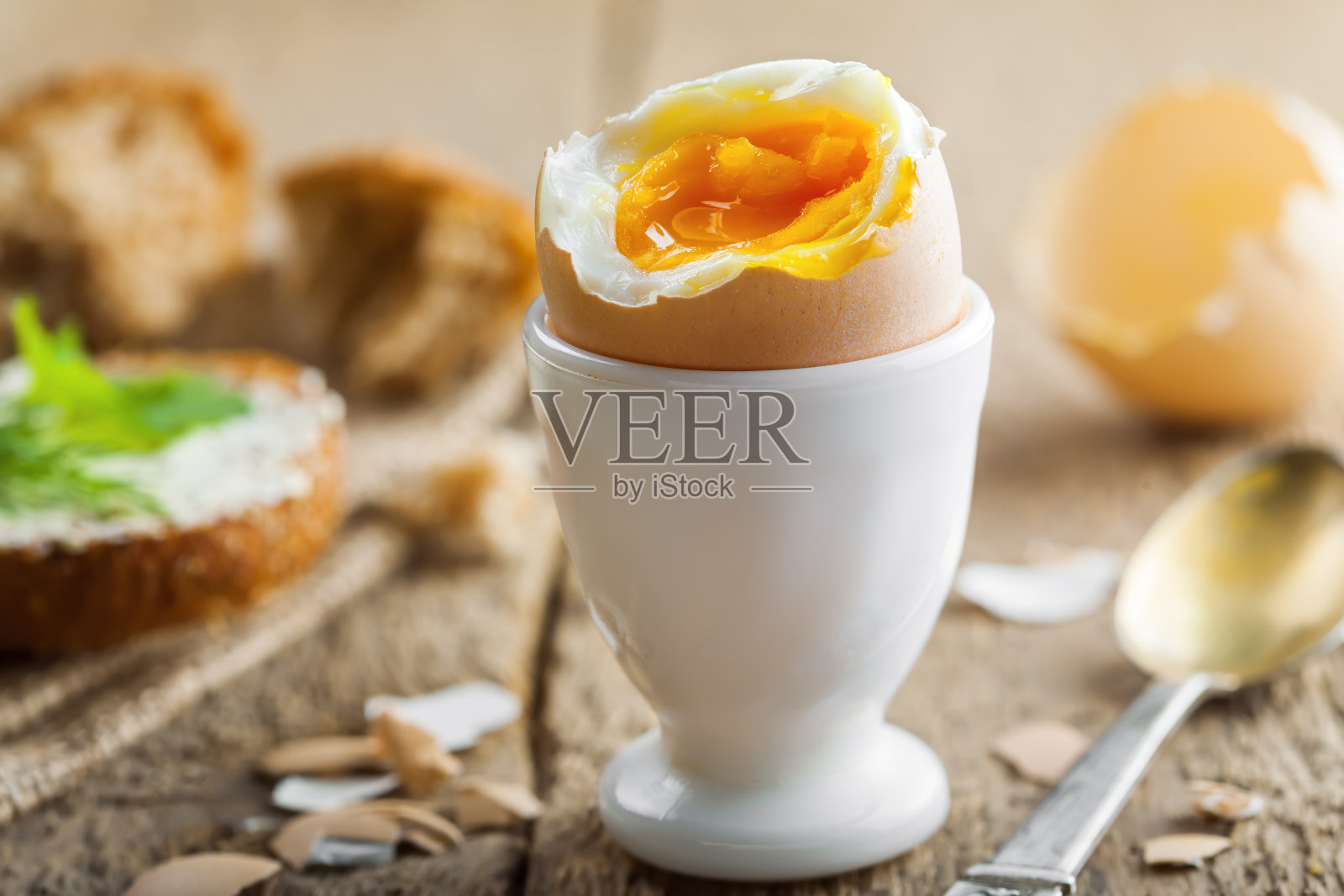 完美的早餐煮蛋照片摄影图片
